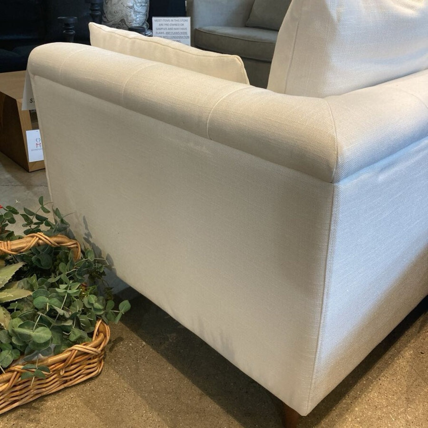 Tufted Linen Ms. Chesterfield Loveseat White - image-7