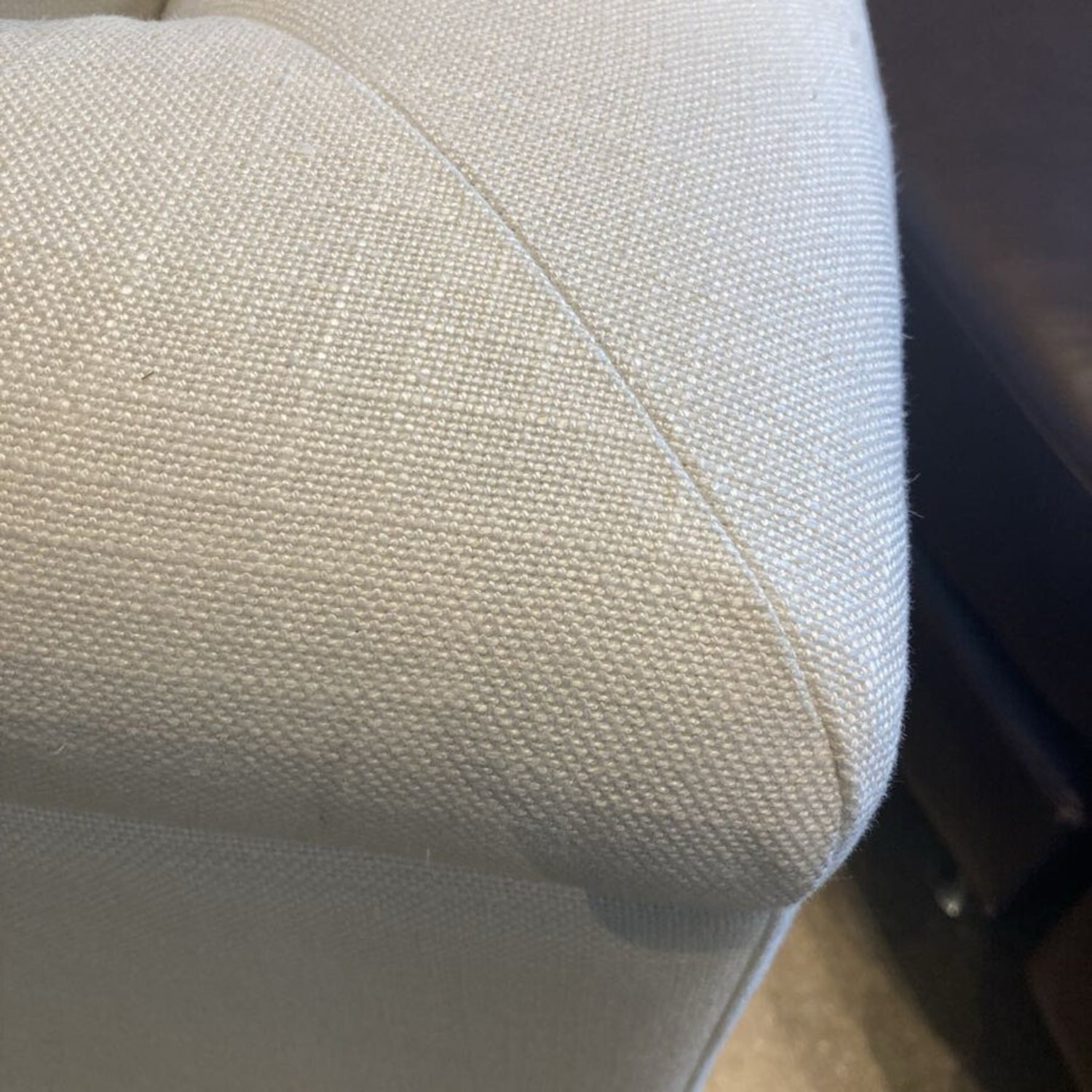 Tufted Linen Ms. Chesterfield Loveseat White - image-8