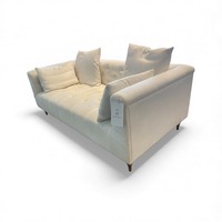 Tufted Linen Ms. Chesterfield Loveseat White