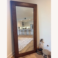 Z Gallerie Light Brown Faux Leather Mirror