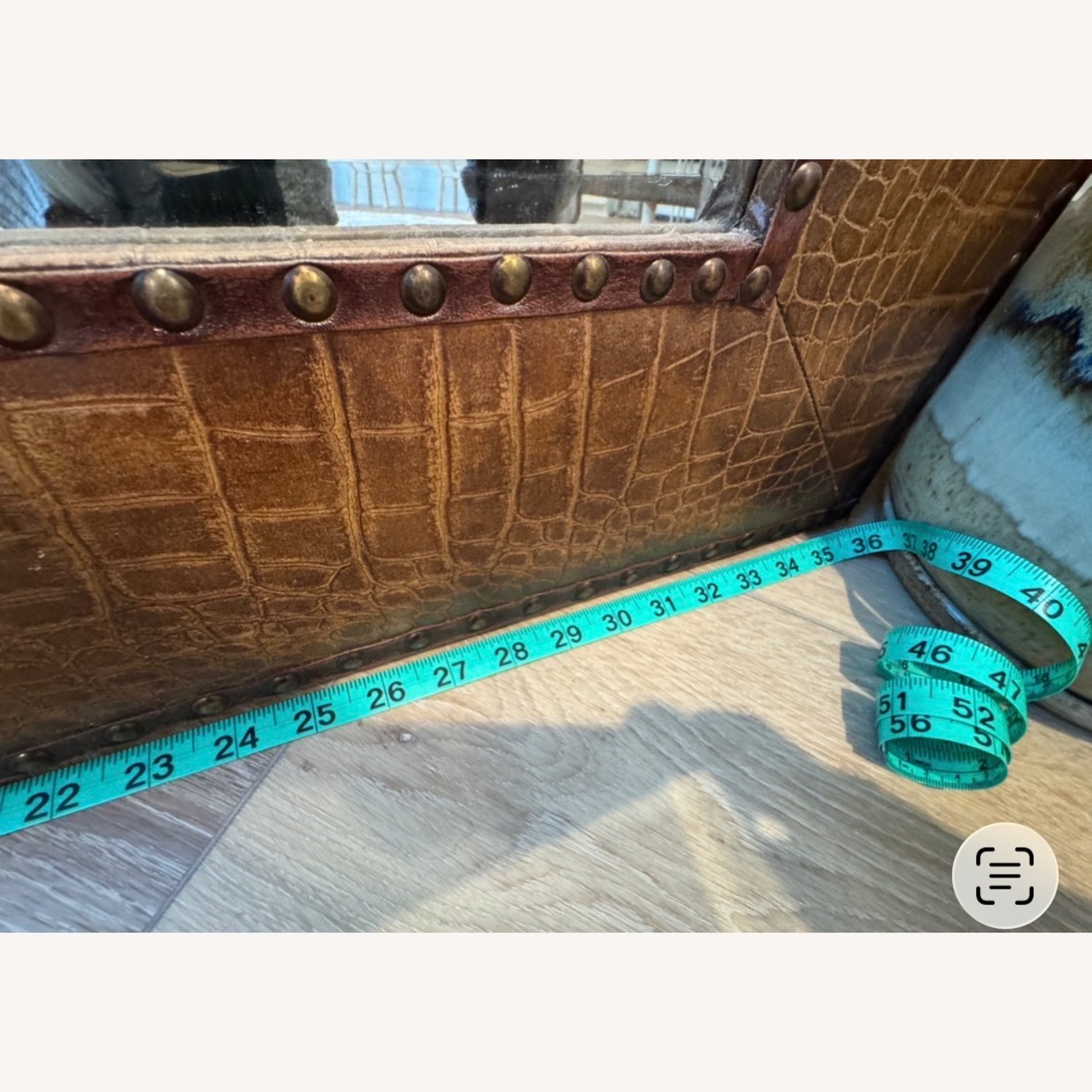 Z Gallerie Light Brown Faux Leather Mirror - image-3