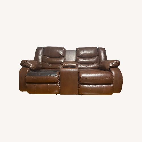 Used Bob's Discount Furniture Dark Brown 2 Seater Sofa for sale on AptDeco