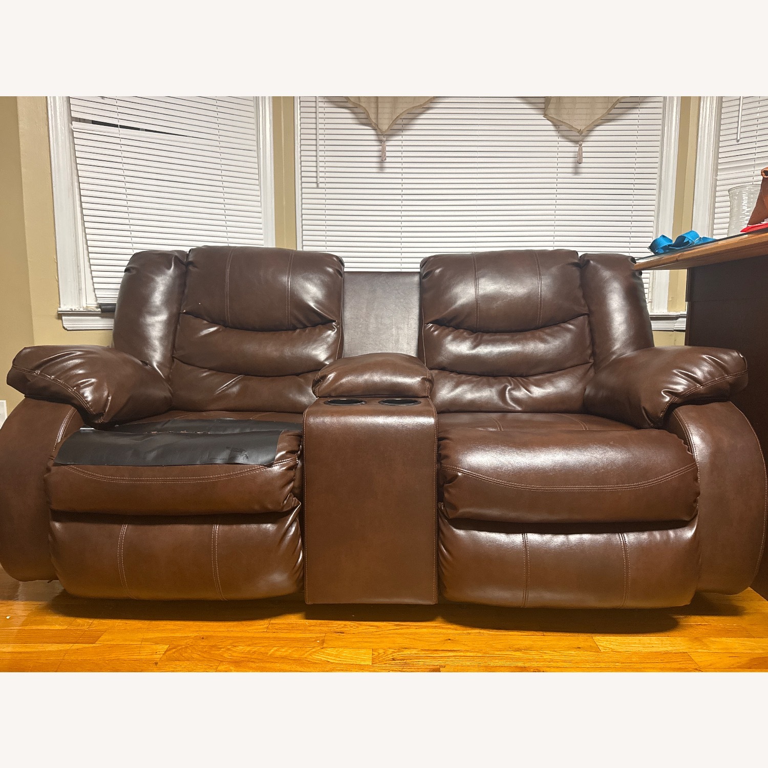 Bob's Discount Furniture Dark Brown 2 Seater Sofa - image-1