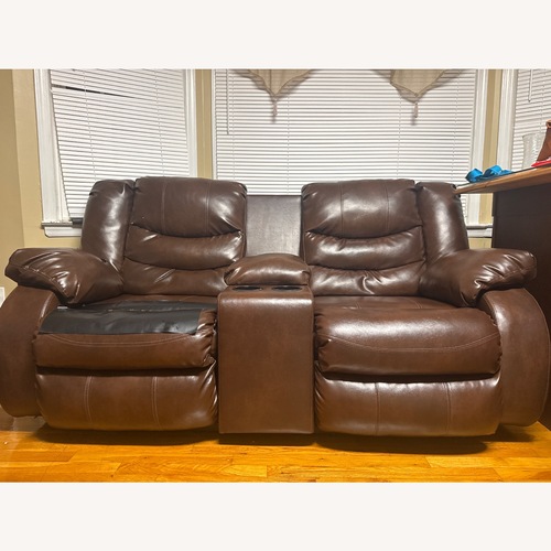 Used Bob's Discount Furniture Dark Brown 2 Seater Sofa for sale on AptDeco