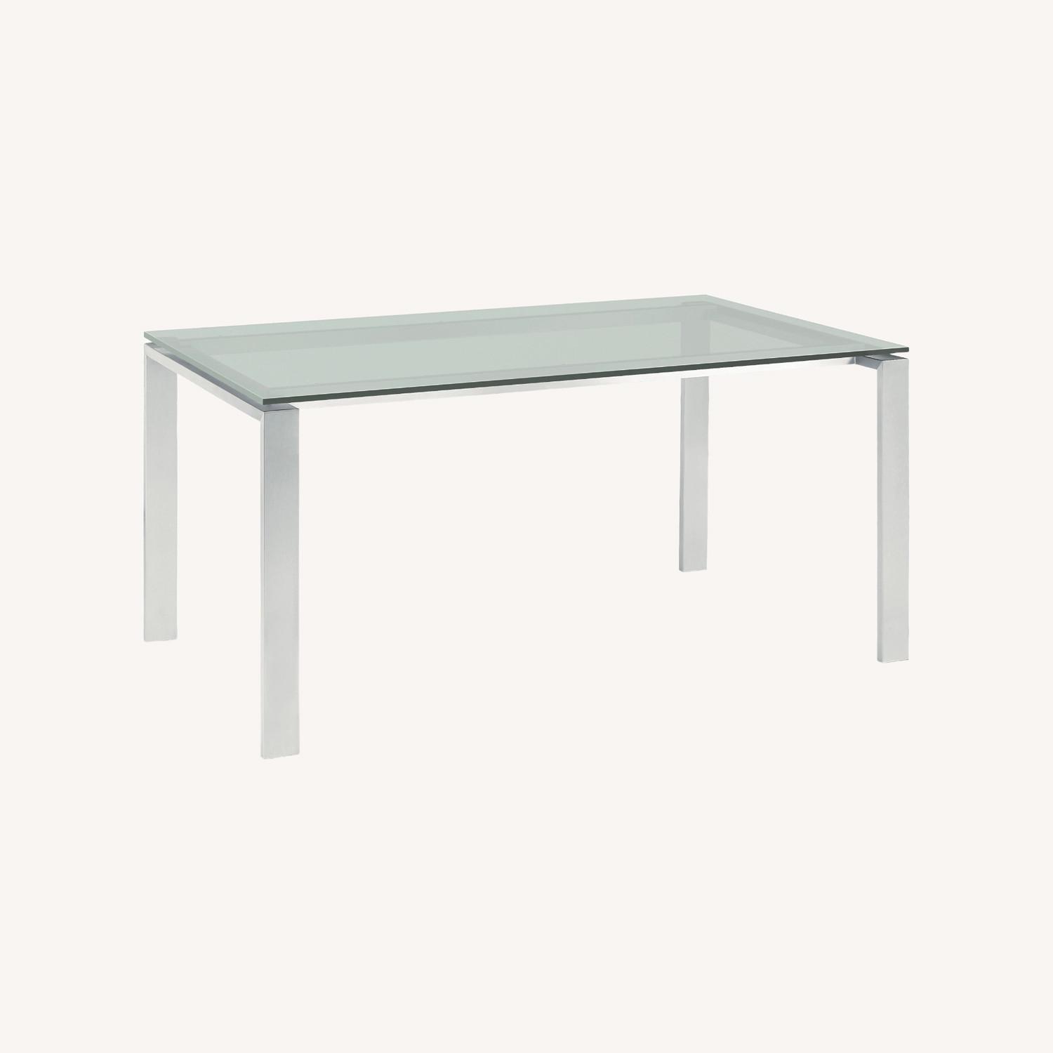 Room & Board White Glass Dining Table - image-0