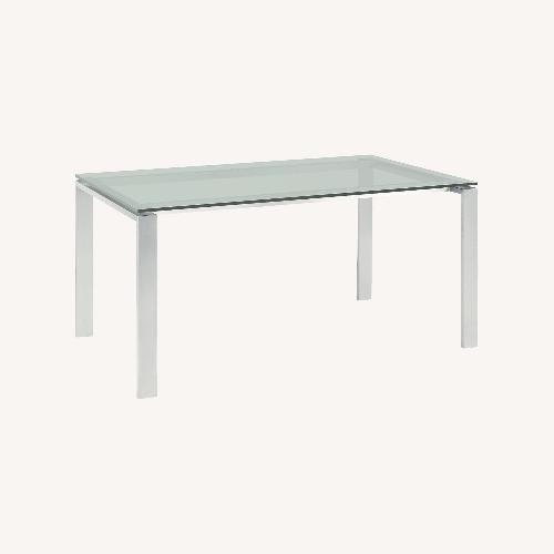 Used Room & Board White Glass Dining Table for sale on AptDeco