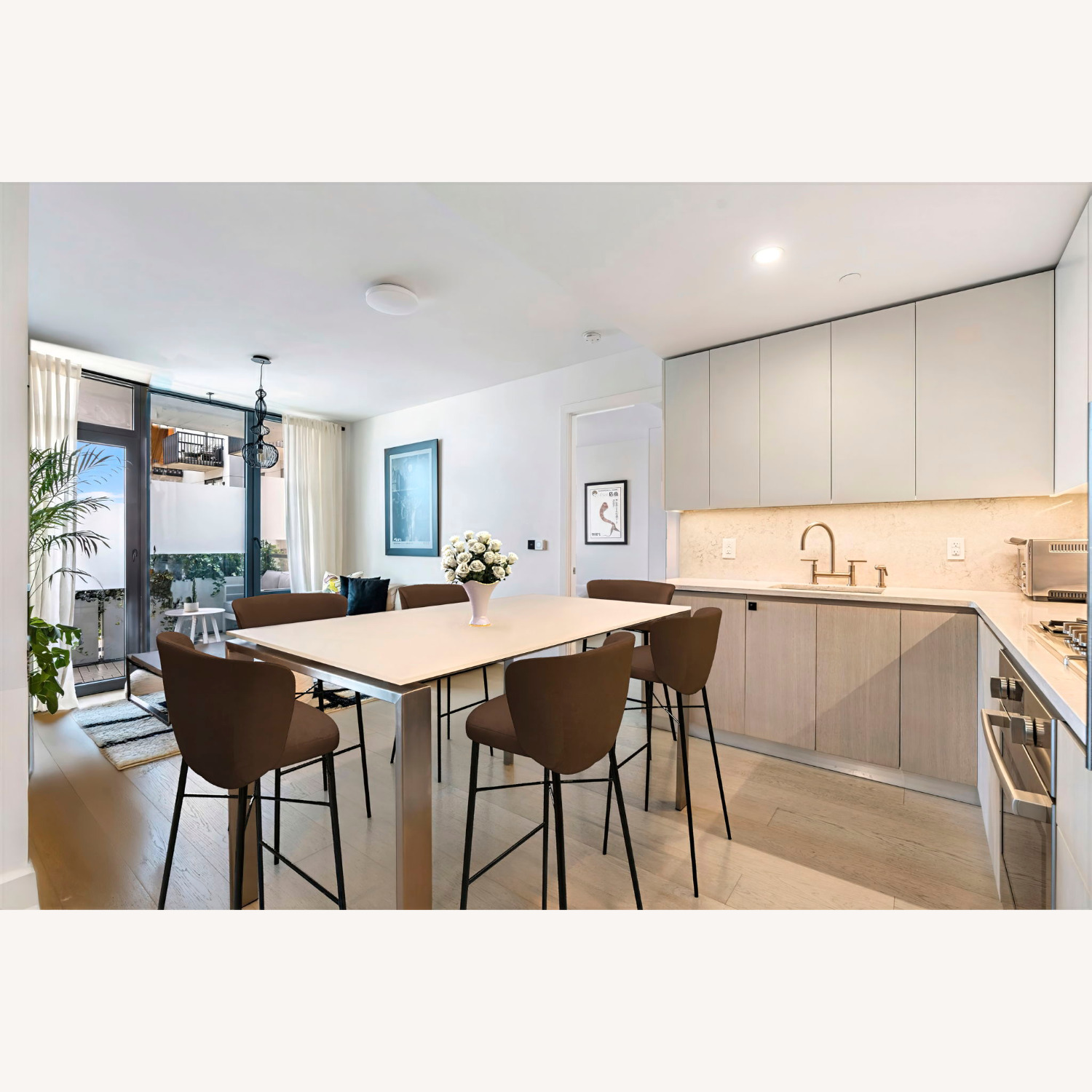 Room & Board White Glass Dining Table - image-3