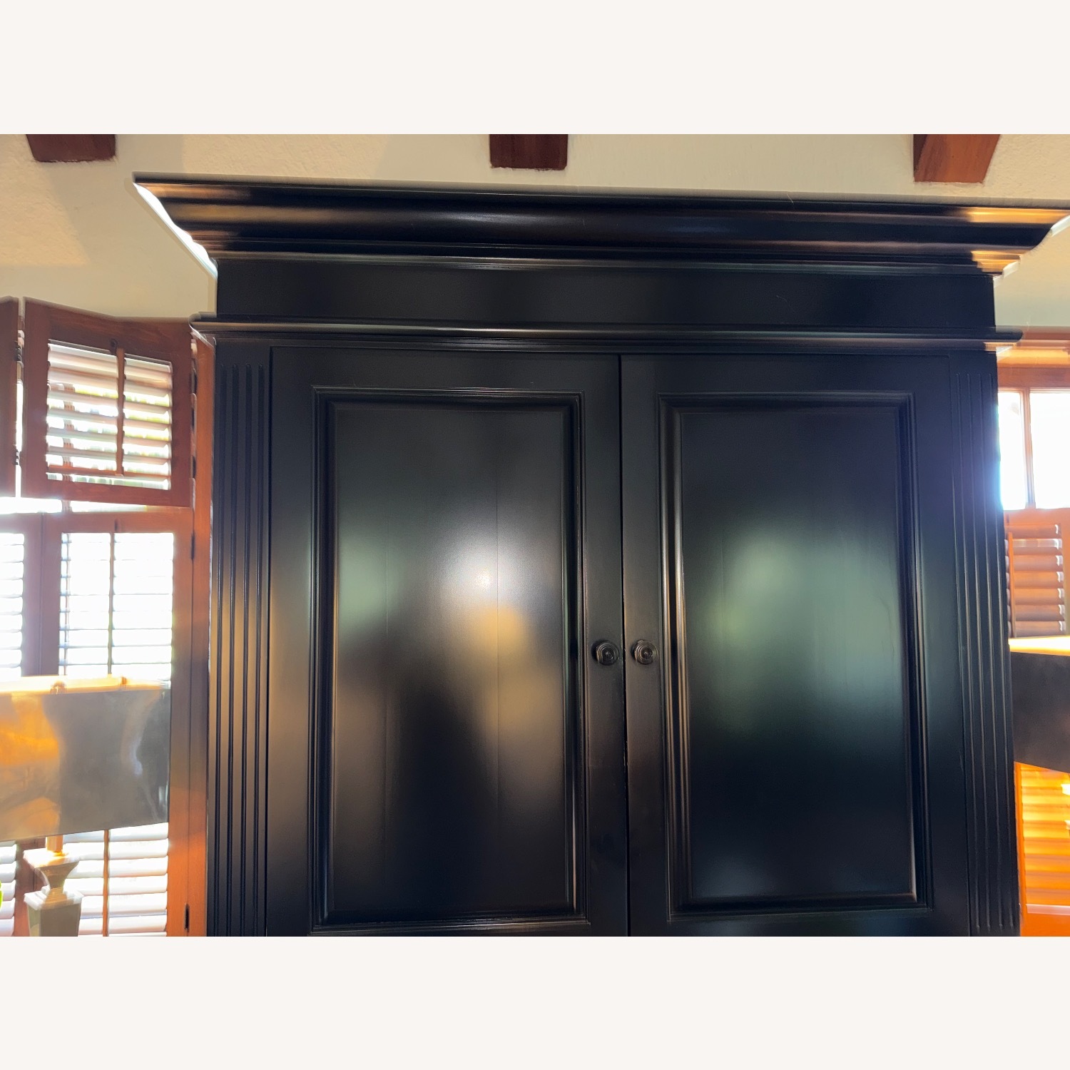 Restoration Hardware Black Wood Armoire - image-5