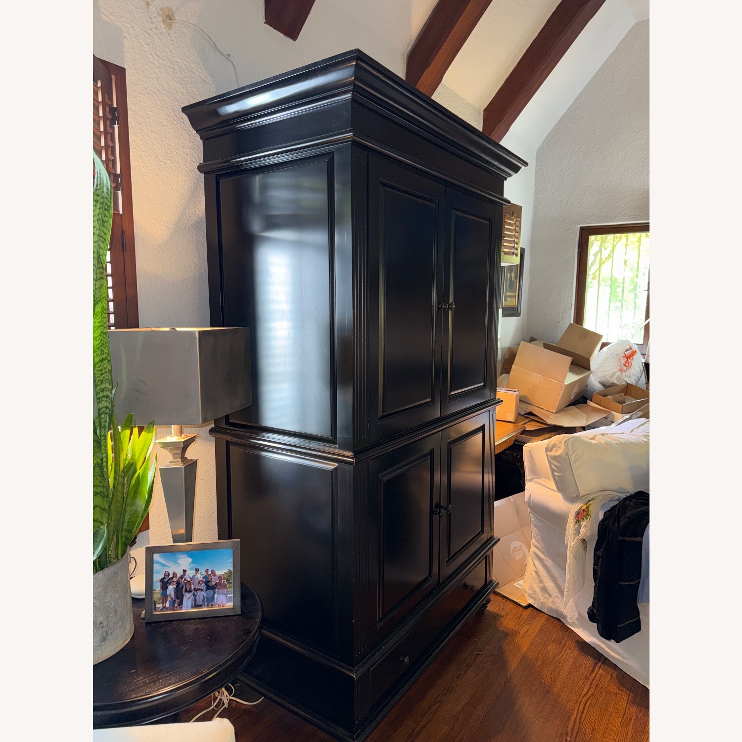 Restoration Hardware Black Wood Armoire - image-2