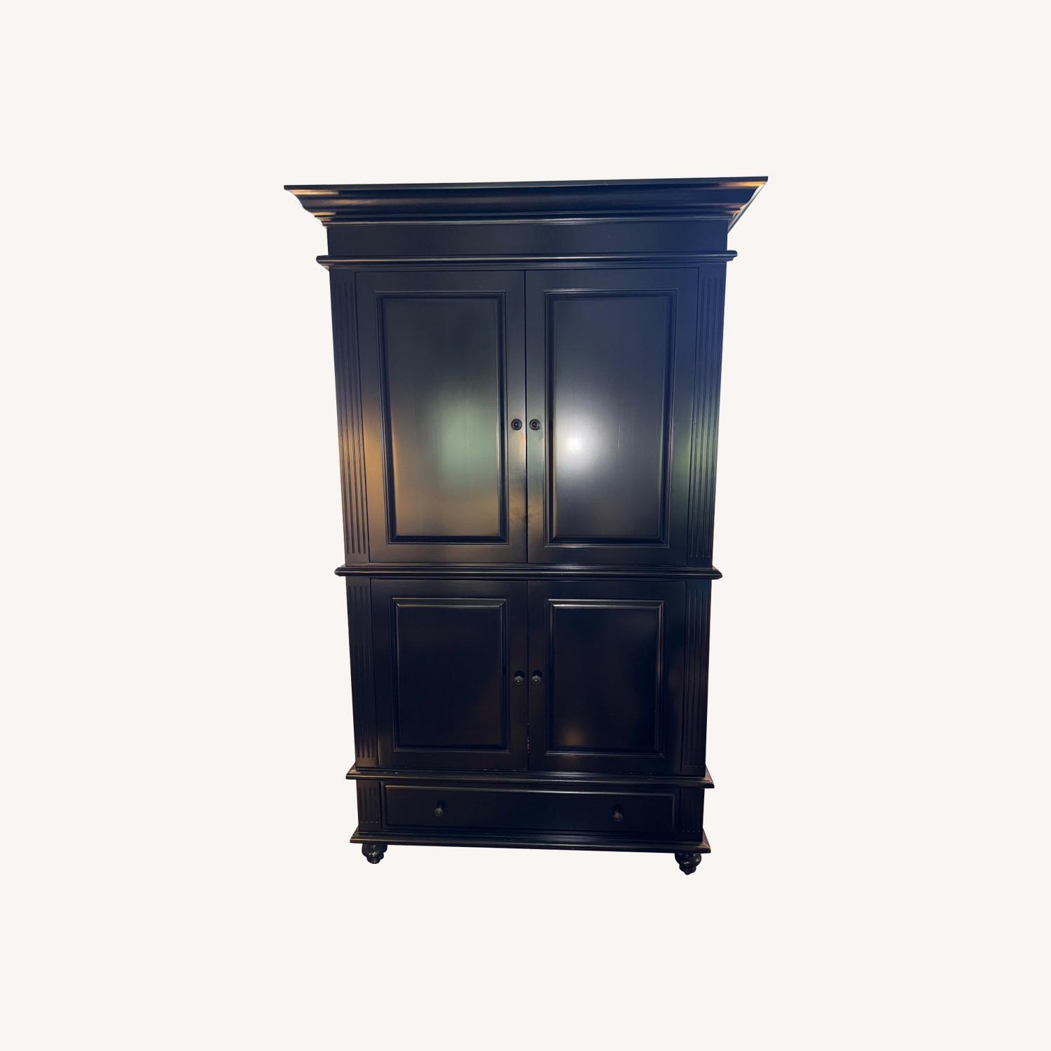 Restoration Hardware Black Wood Armoire - image-0