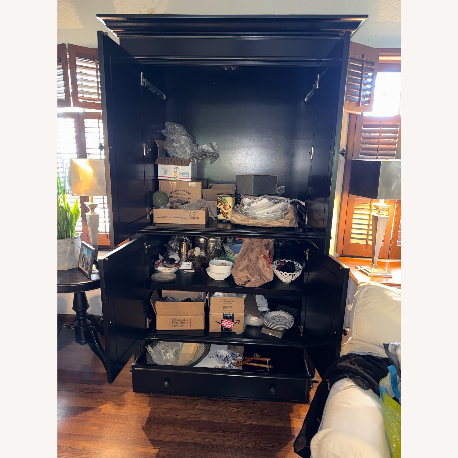 Restoration Hardware Black Wood Armoire - image-3