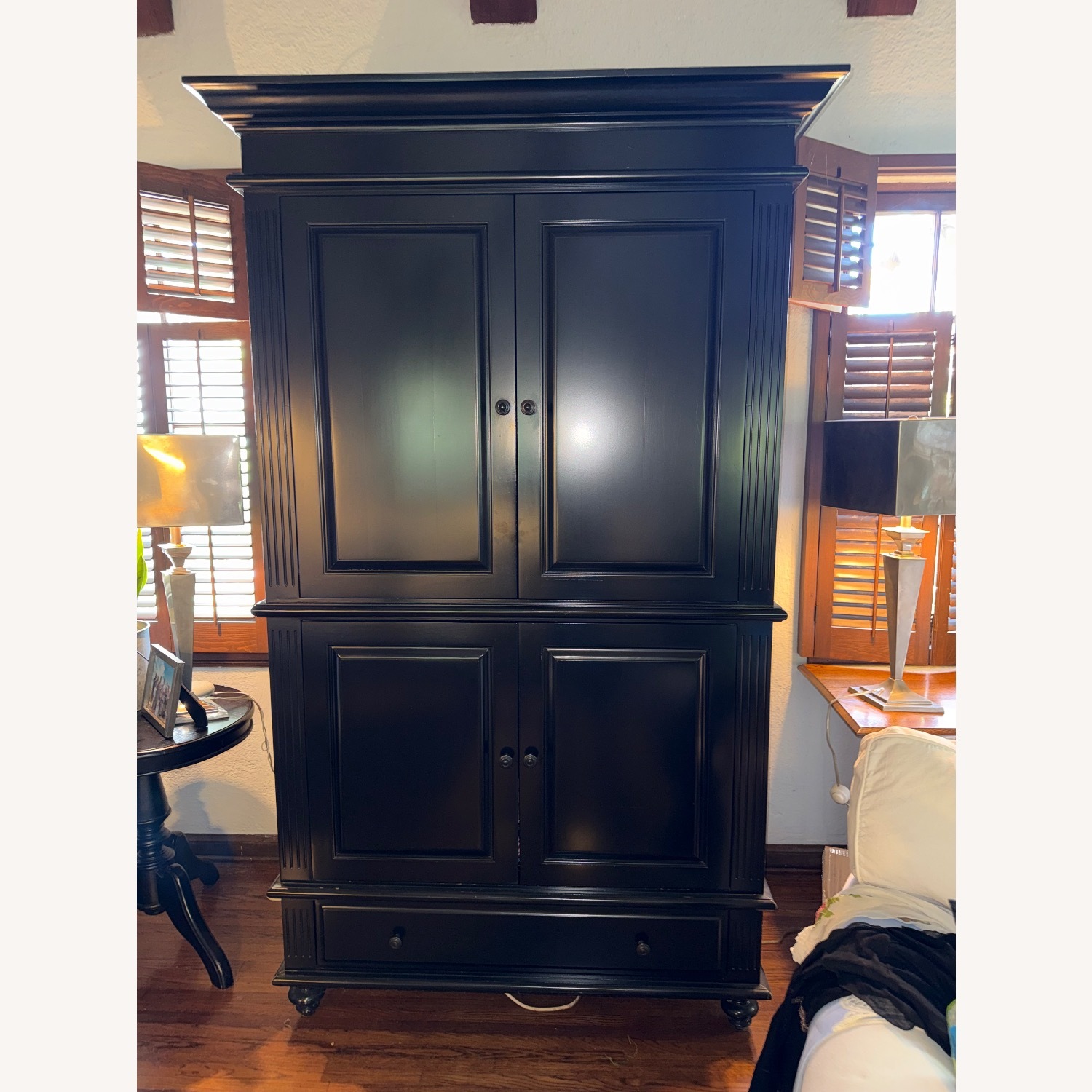 Restoration Hardware Black Wood Armoire - image-1