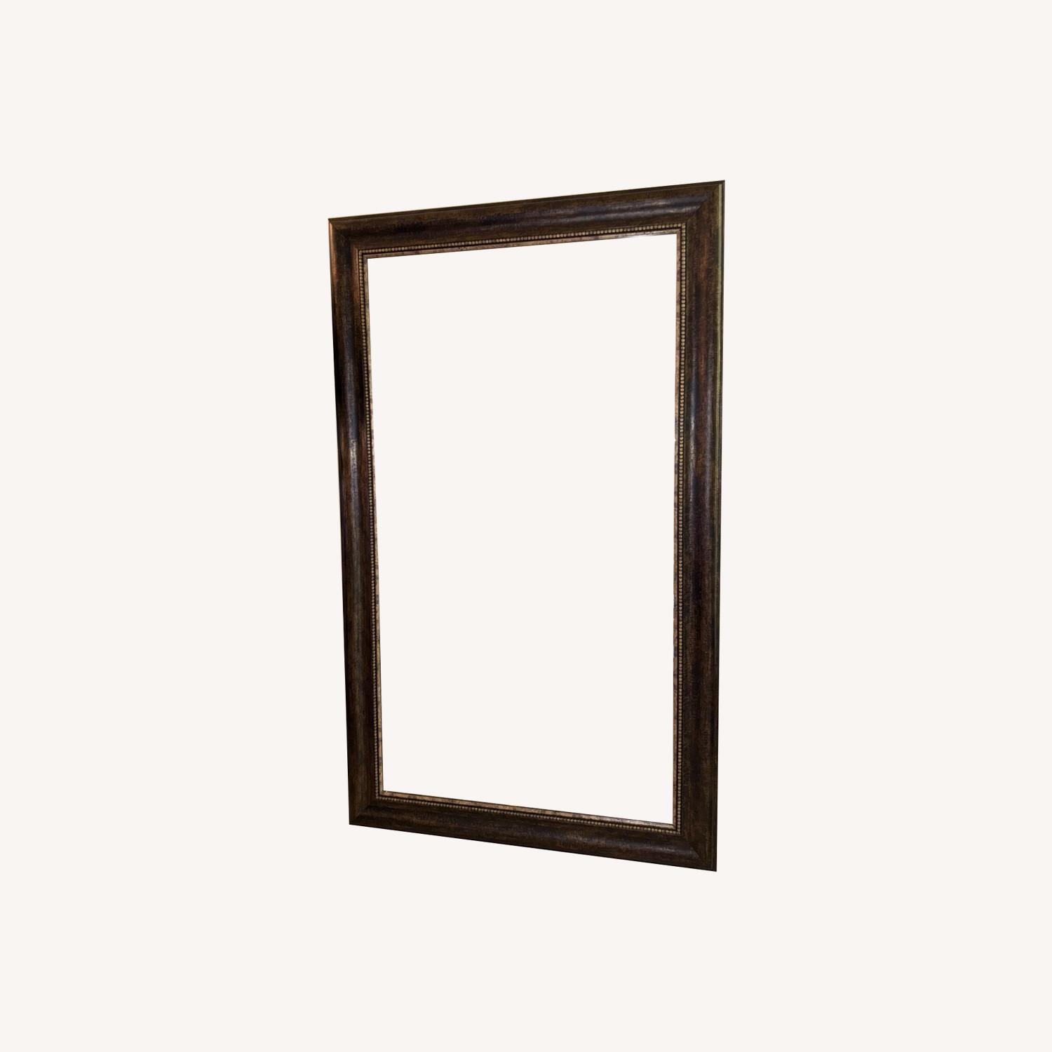 Dark Brown Wood Wall Mirror - image-0
