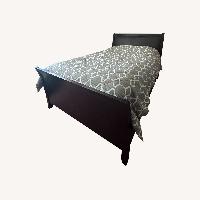 Dark Brown Wooden Queen Bed Frame