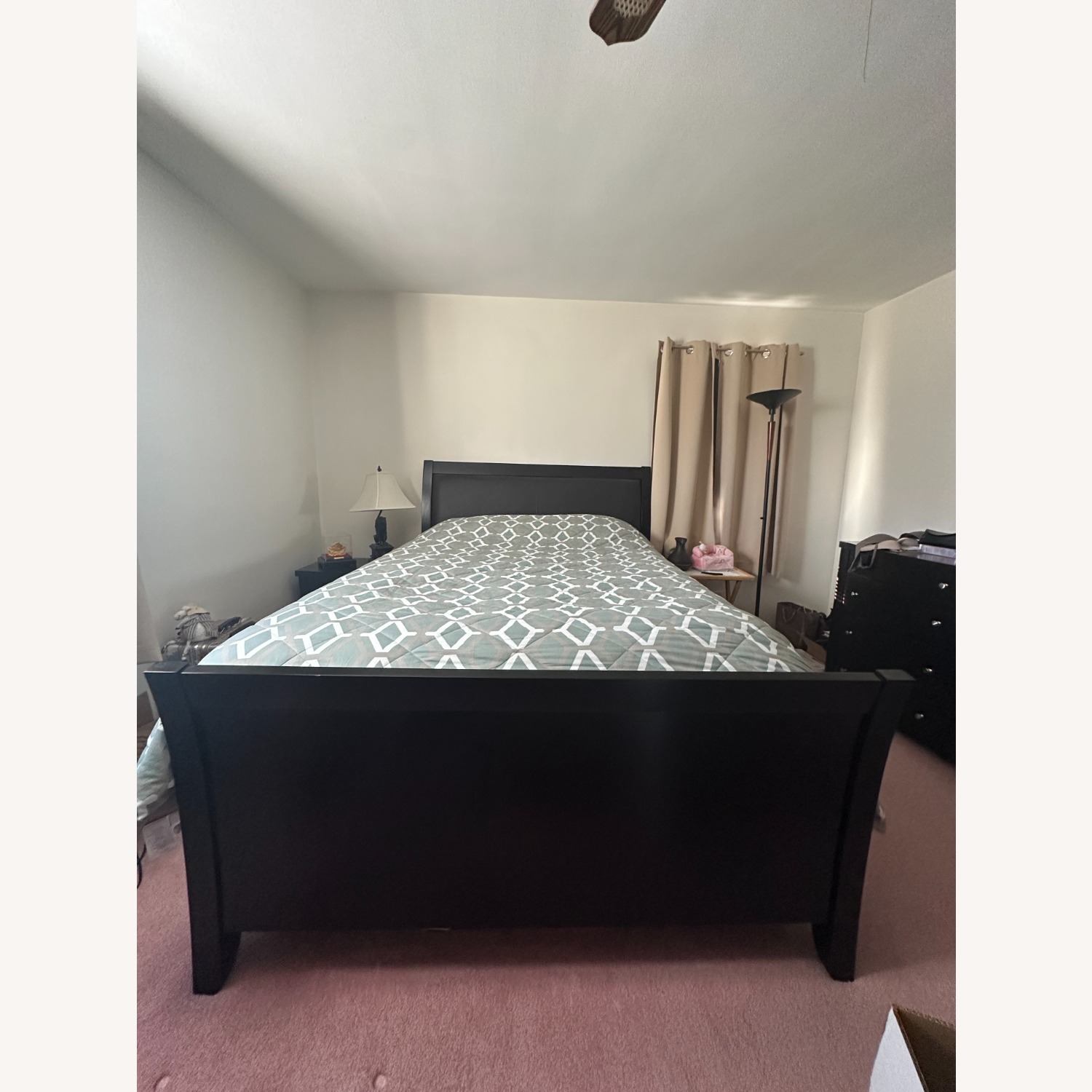 Dark Brown Wooden Queen Bed Frame - image-3