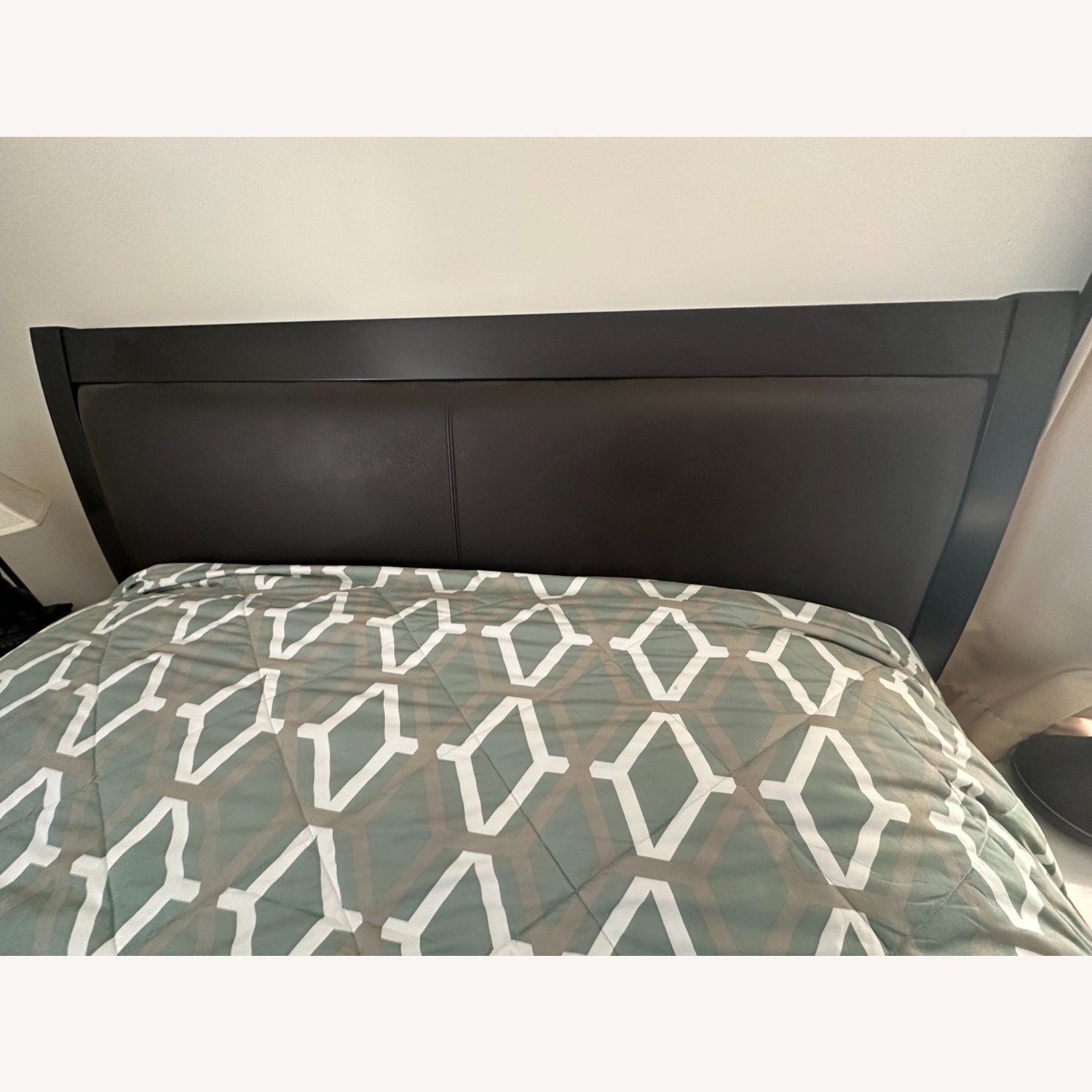 Dark Brown Wooden Queen Bed Frame - image-2