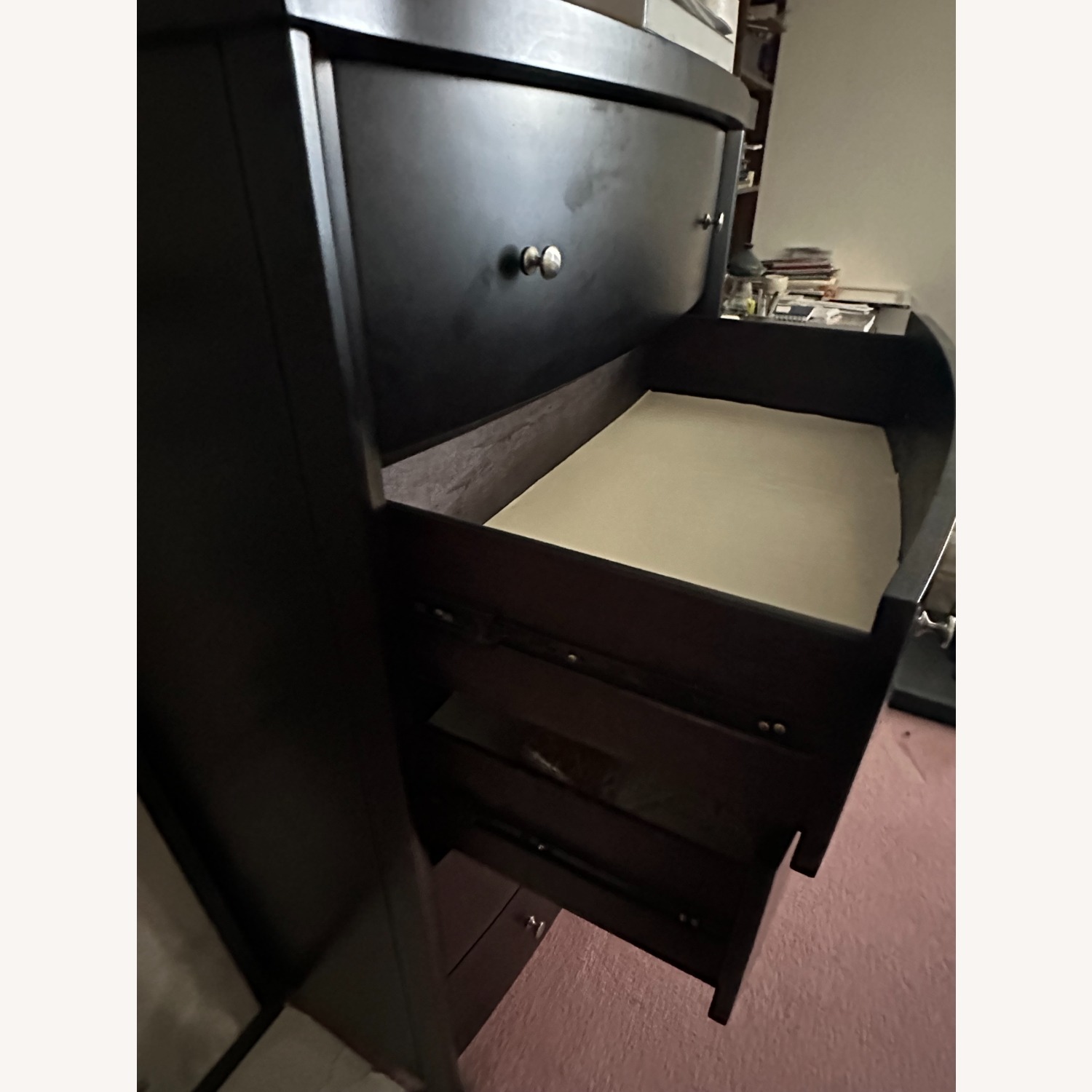 Dark Brown Wood Dresser - image-2