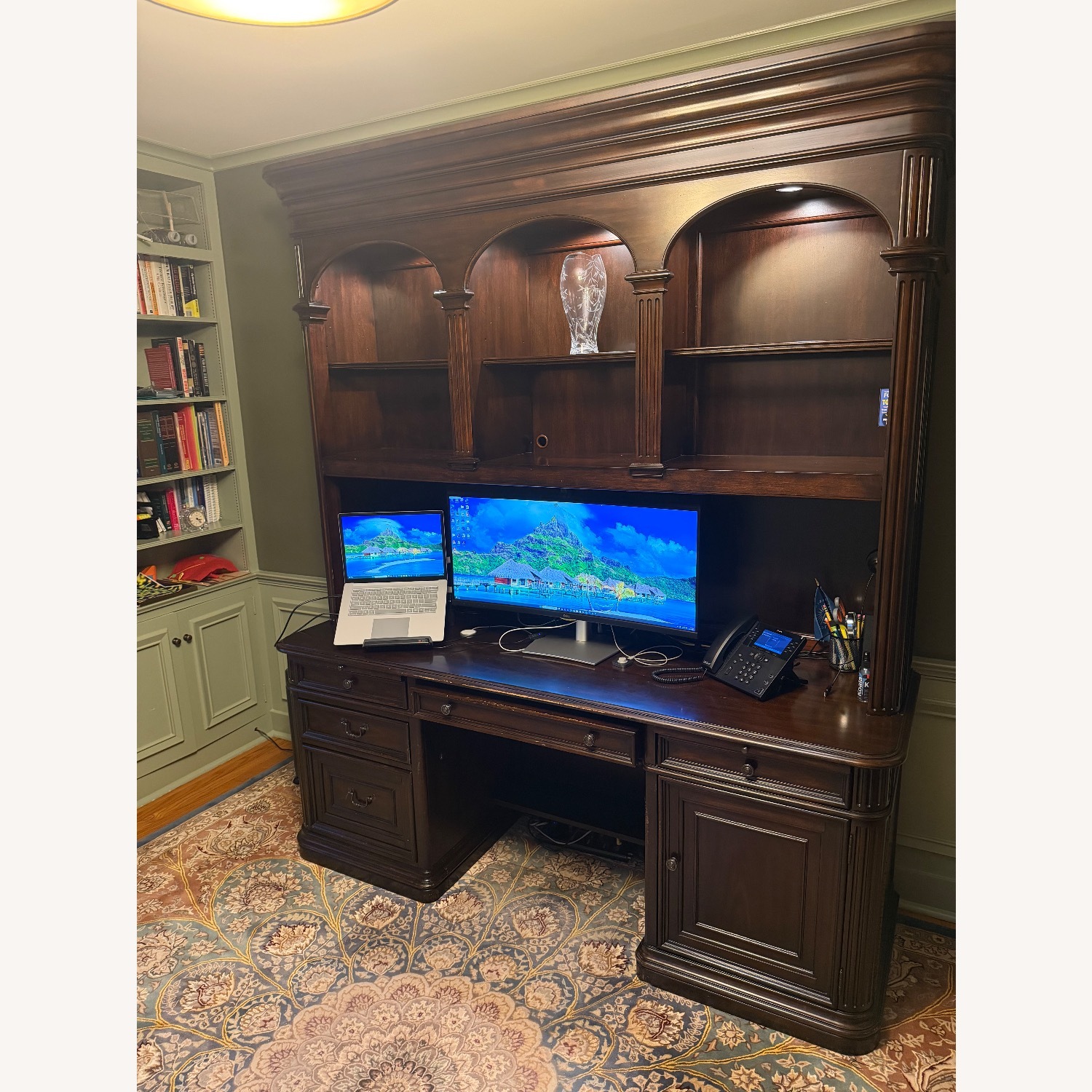Hooker Furniture Computer Desk and Credenza - image-2