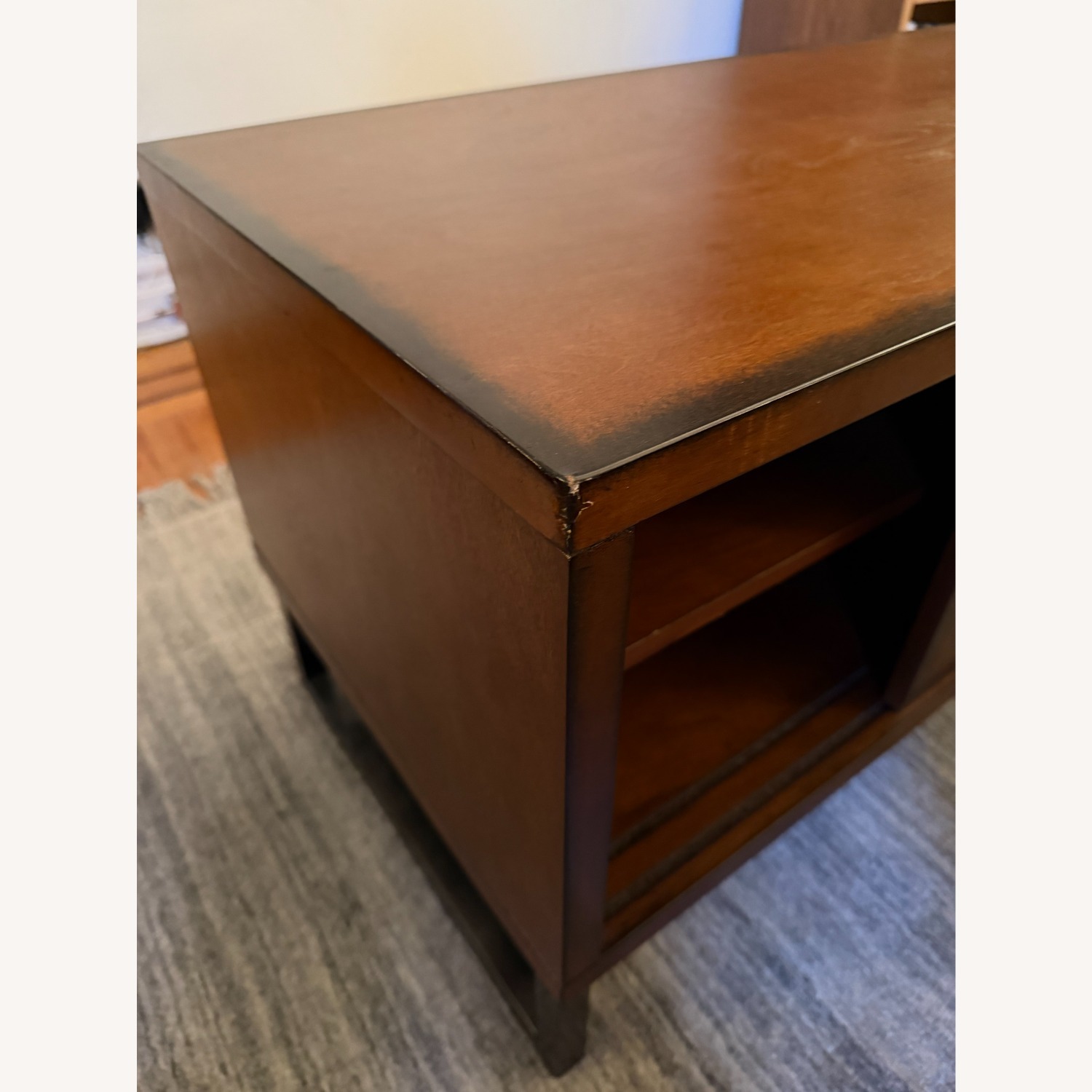 Overstock Dark Brown Wood Veneer Media Storage - image-4