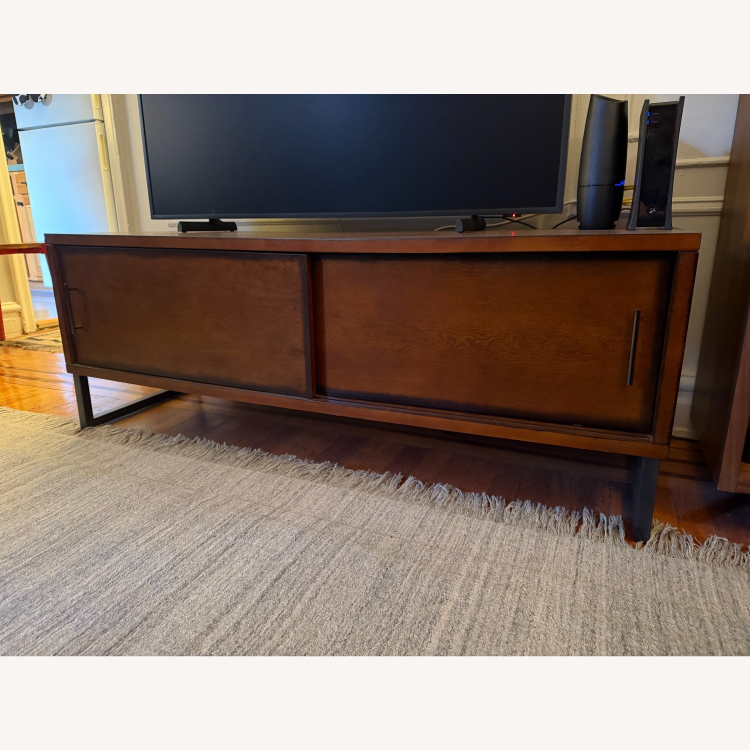 Overstock Dark Brown Wood Veneer Media Storage - image-8