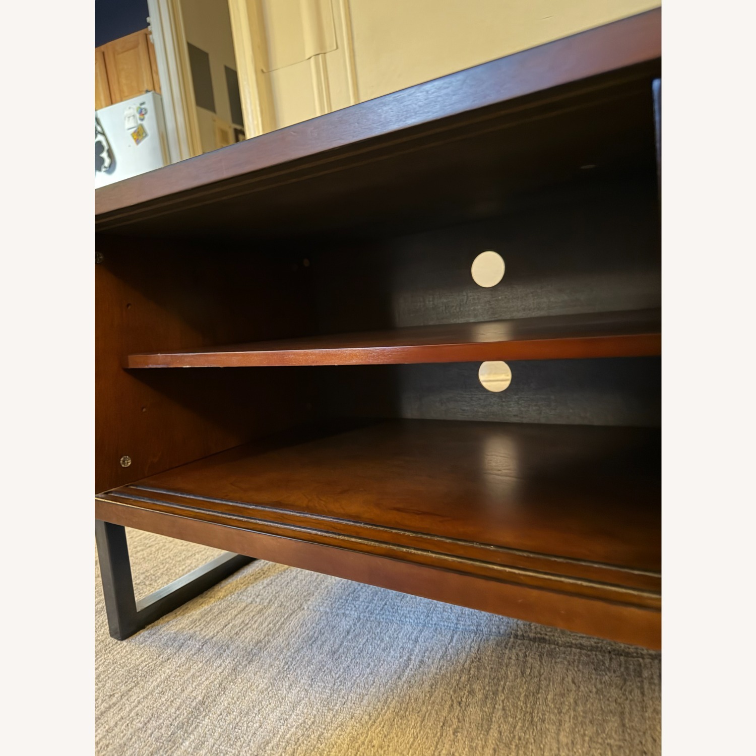 Overstock Dark Brown Wood Veneer Media Storage - image-6