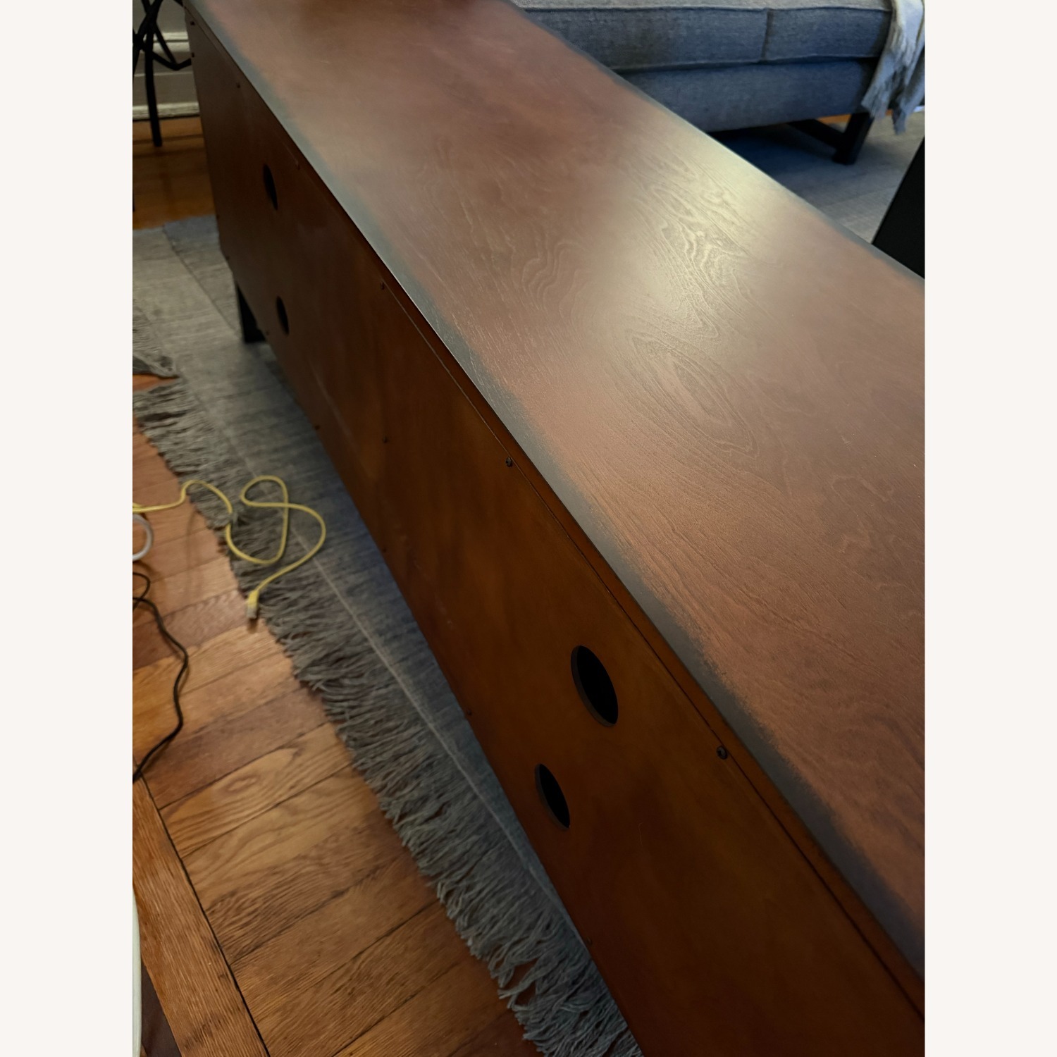 Overstock Dark Brown Wood Veneer Media Storage - image-5