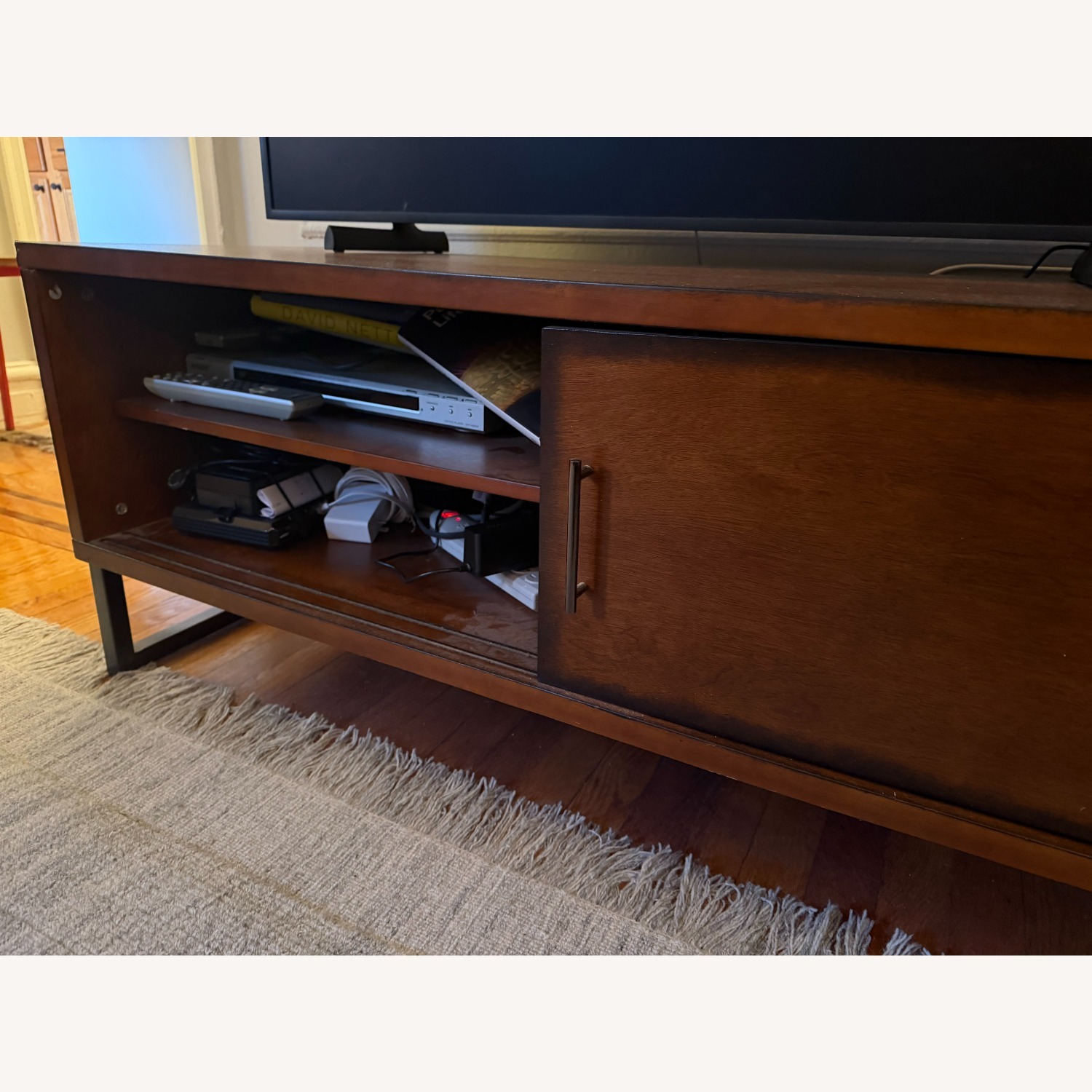 Overstock Dark Brown Wood Veneer Media Storage - image-7