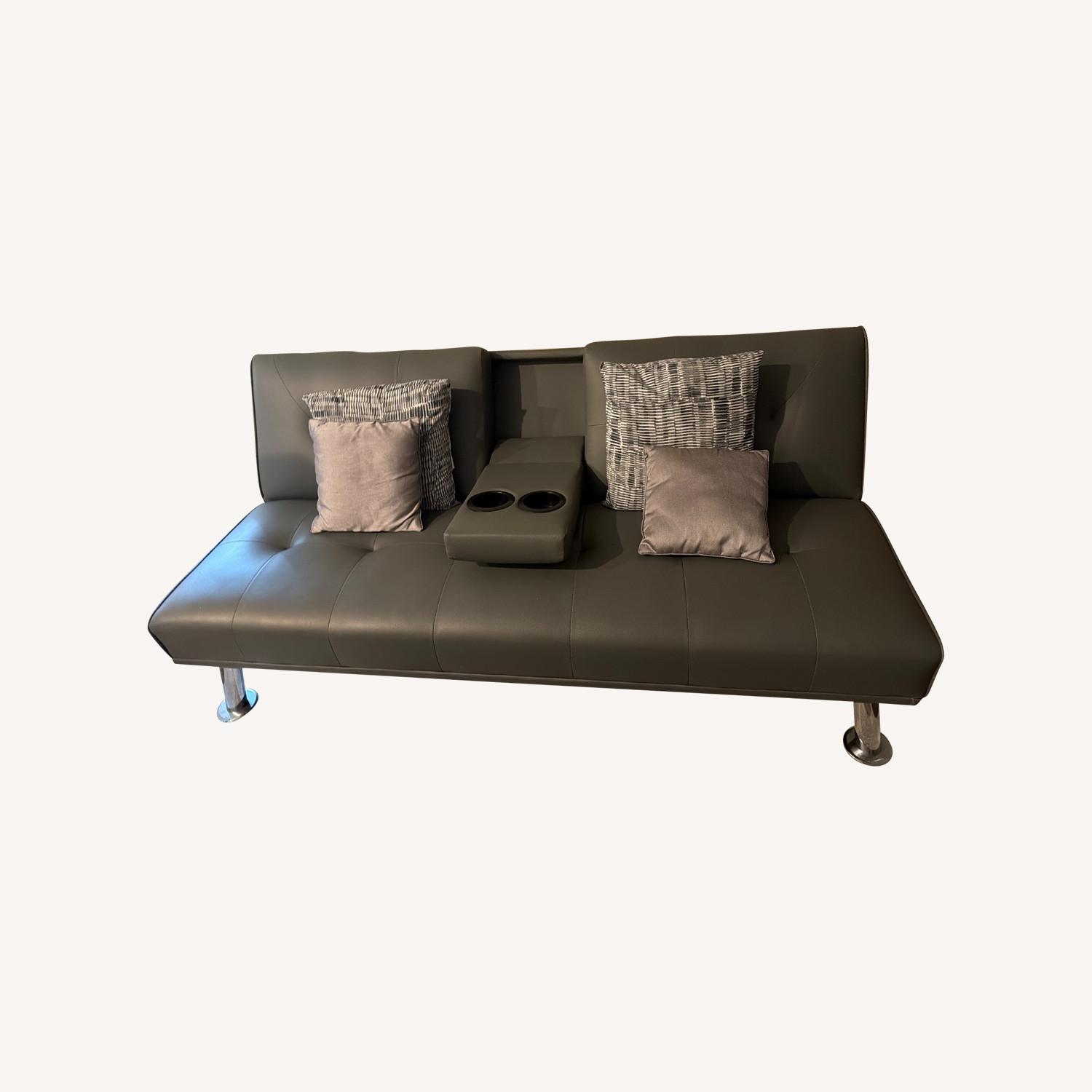 Walmart Light Gray Futon - image-0