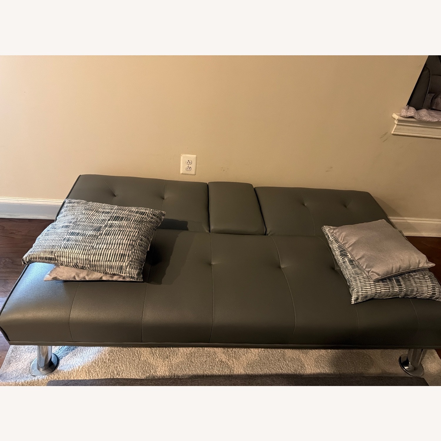 Walmart Light Gray Futon - image-3