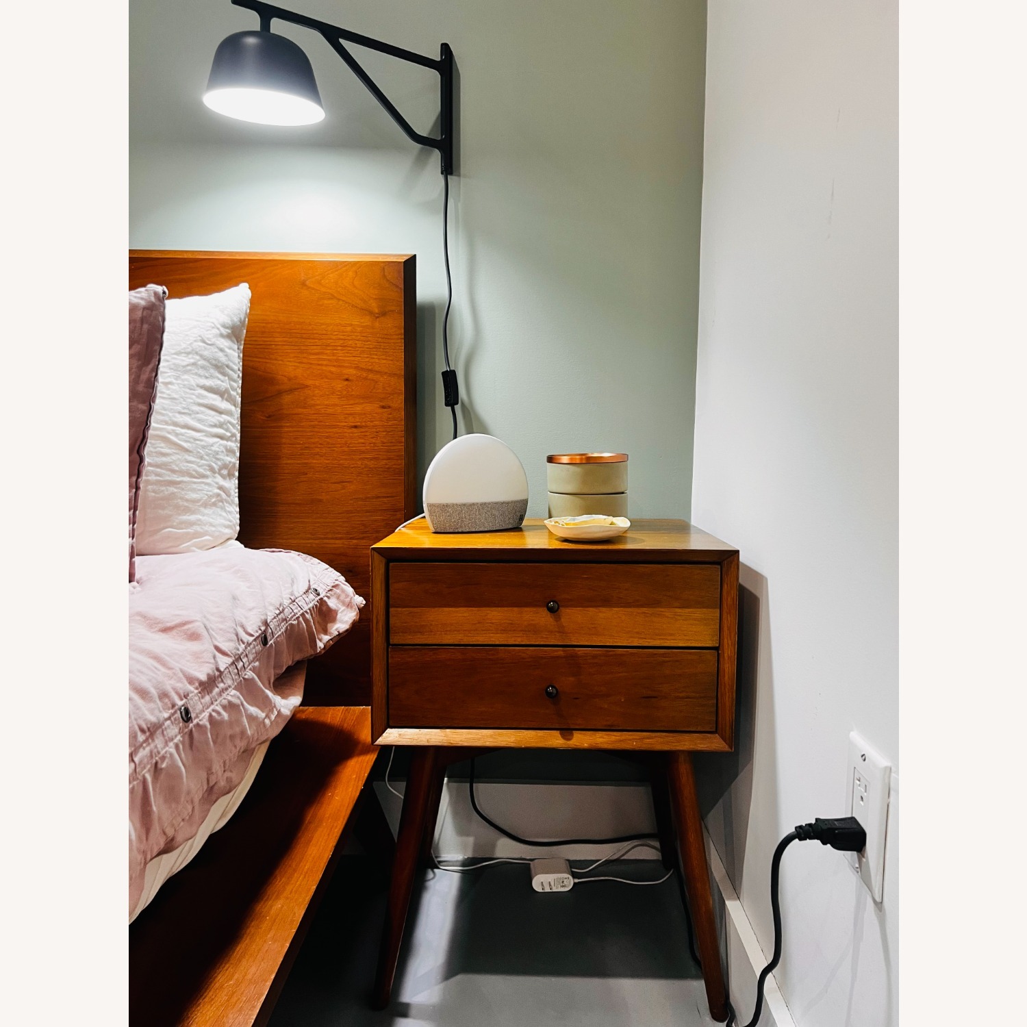 West Elm Light Brown Wood King Bed - image-7