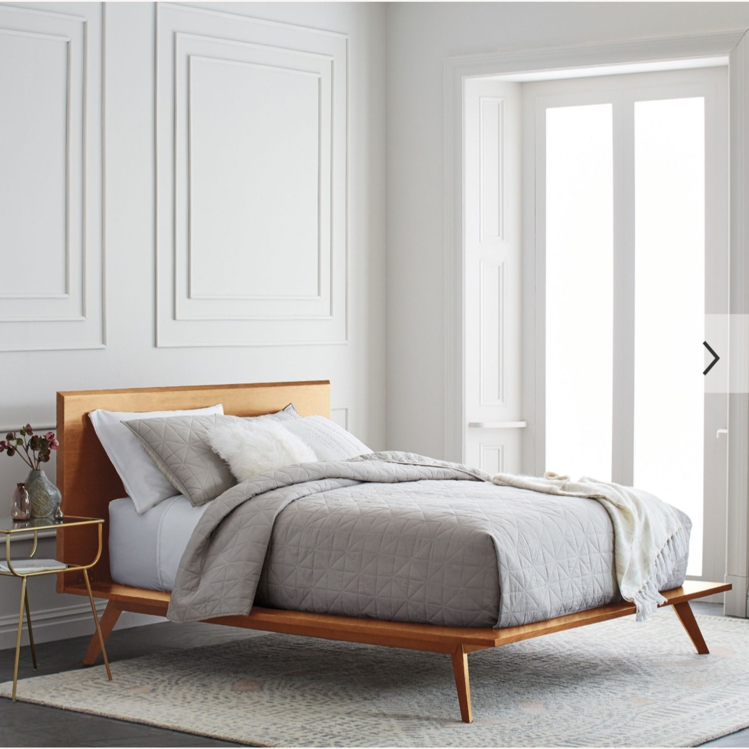 West Elm Light Brown Wood King Bed - image-4