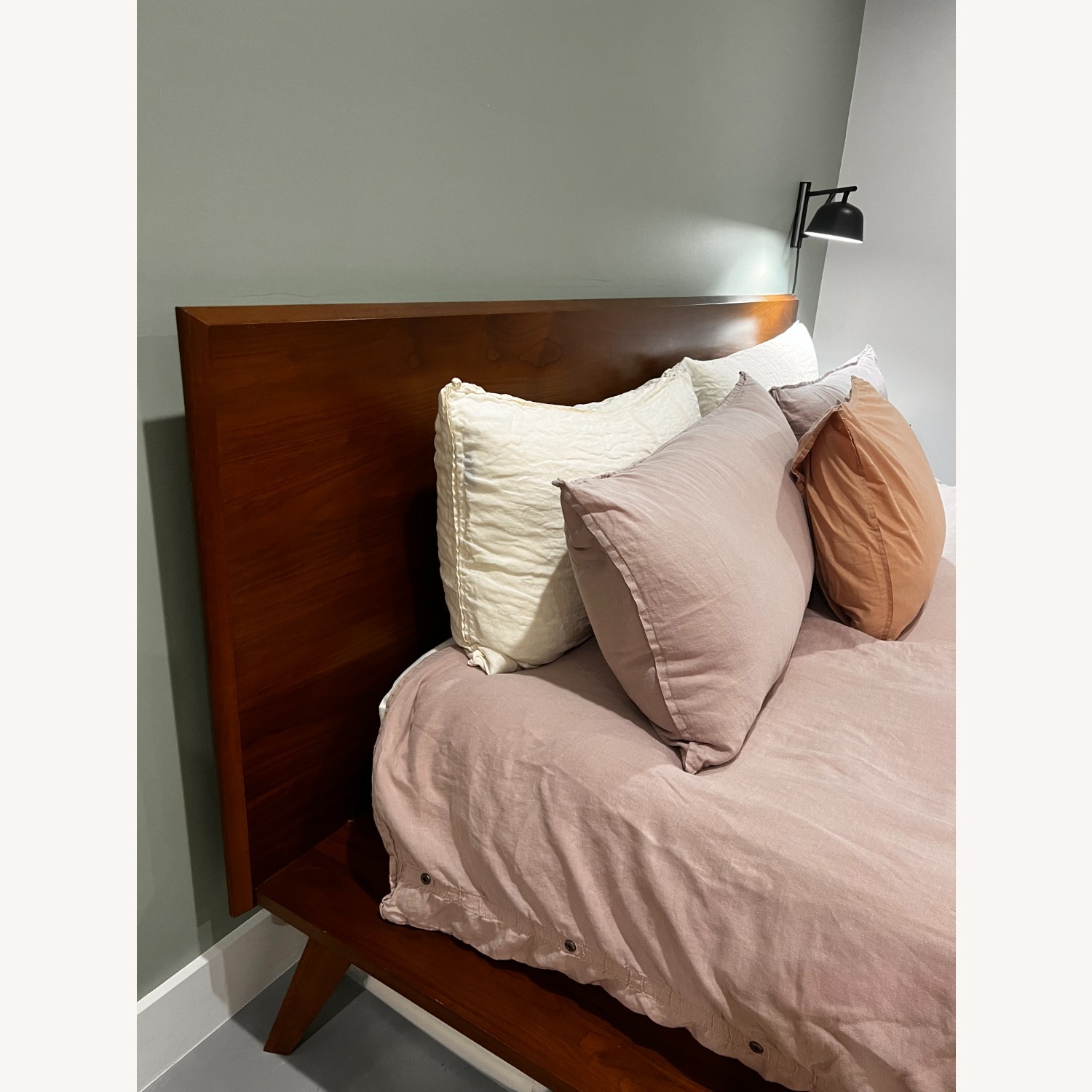 West Elm Light Brown Wood King Bed - image-9
