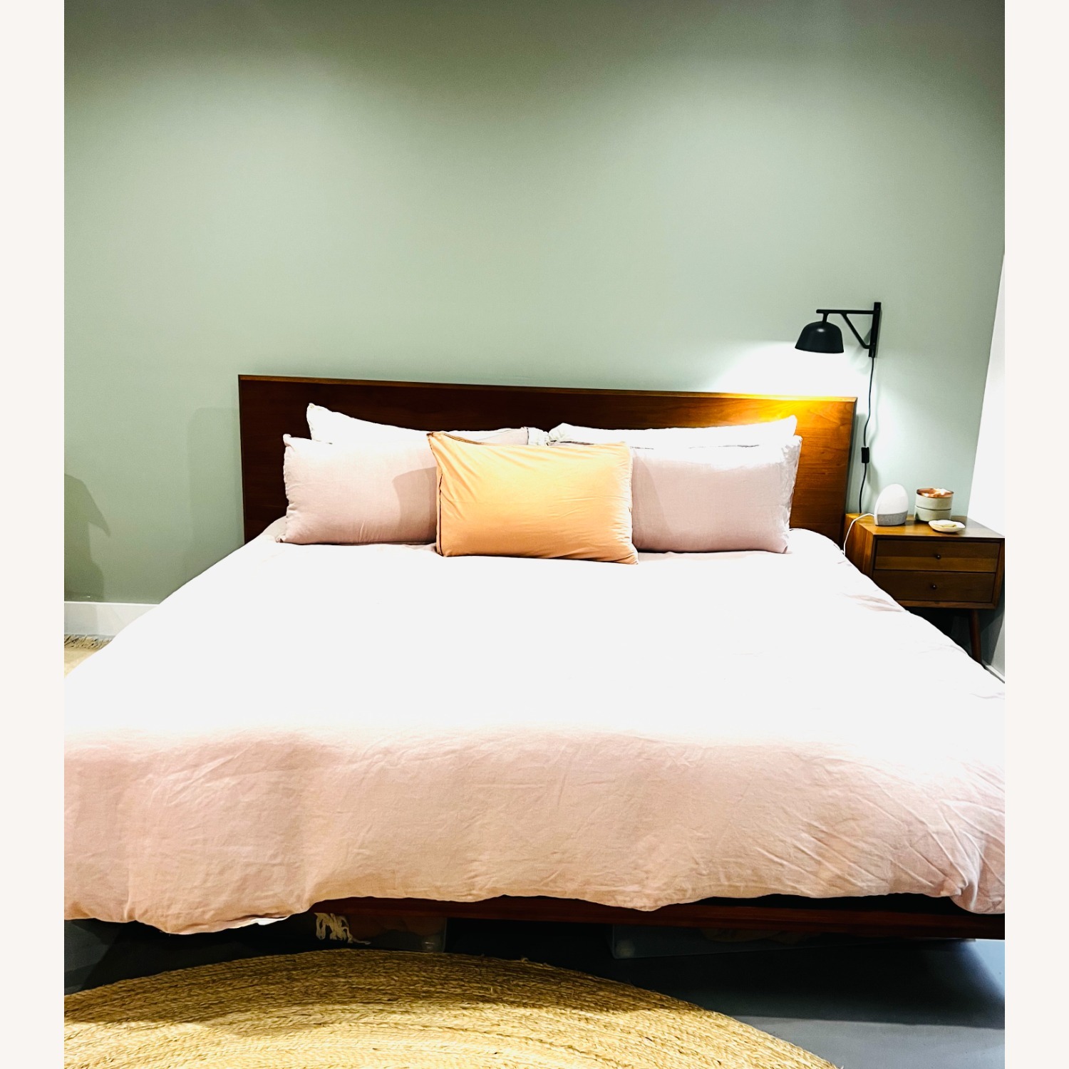 West Elm Light Brown Wood King Bed - image-2