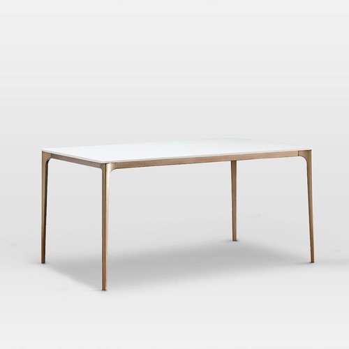 Used West Elm Canto White Quartz Dining Table for sale on AptDeco