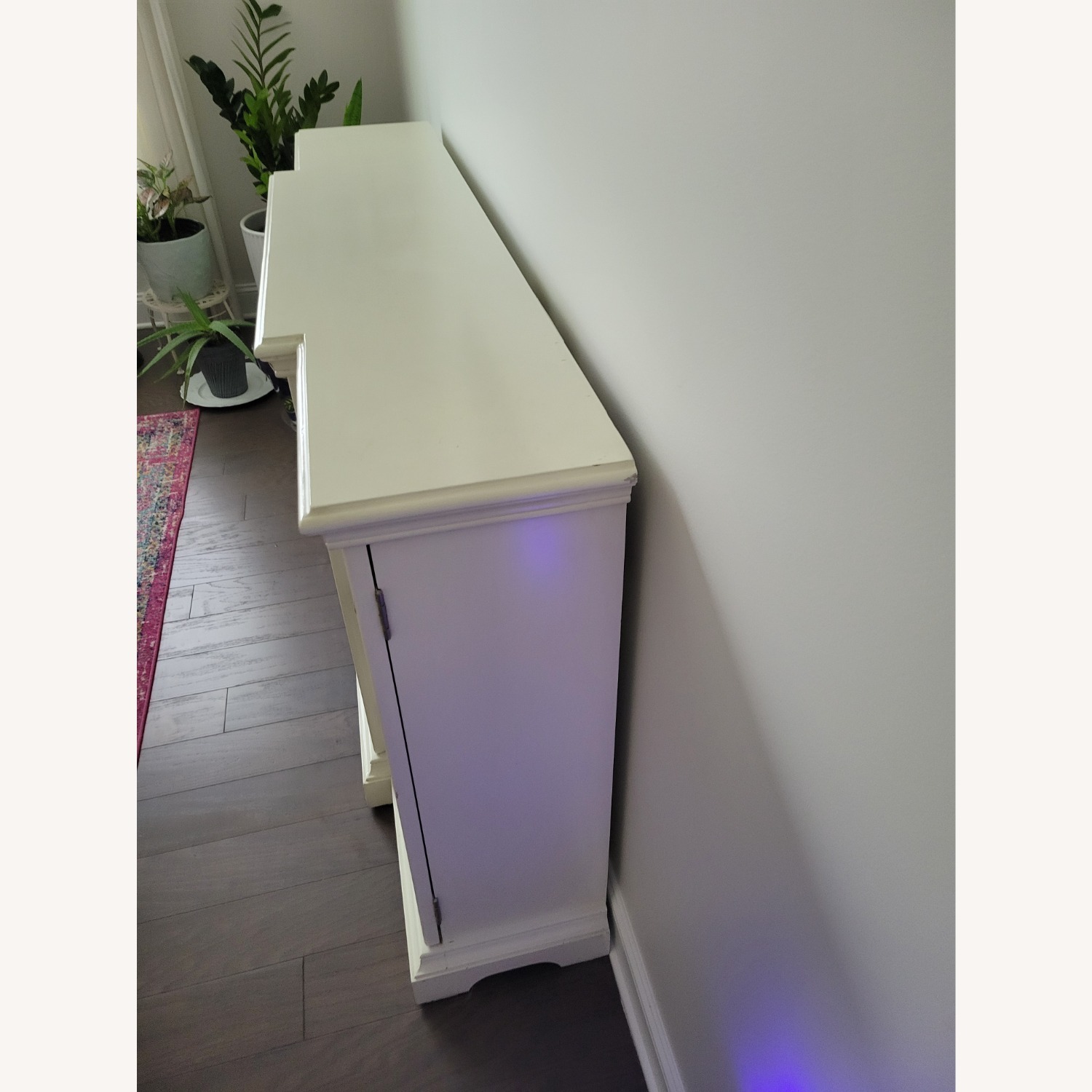 White Sideboard With Mirrored Doors - image-3