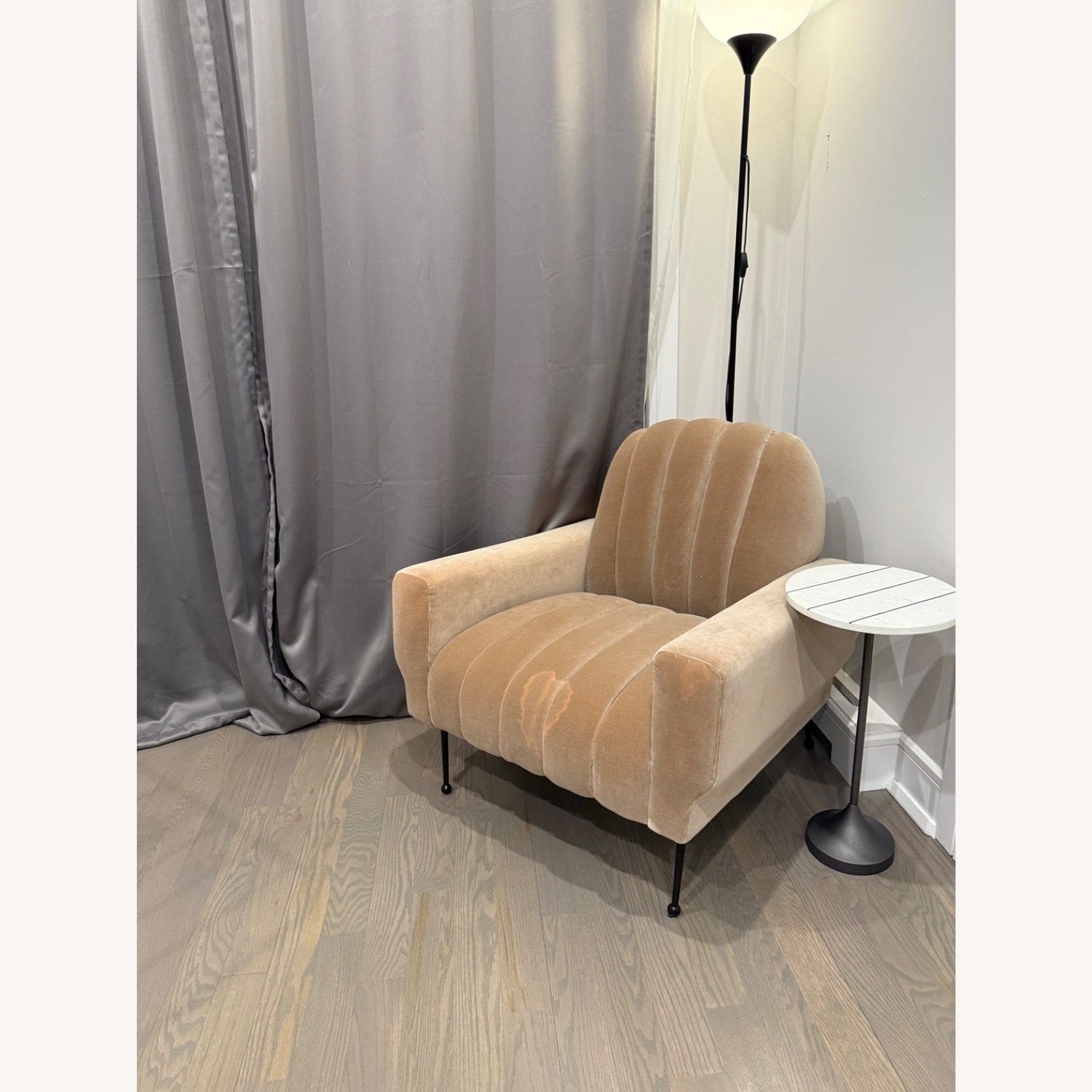 CB2 Ardis Natural Velvet Accent Chair - image-1