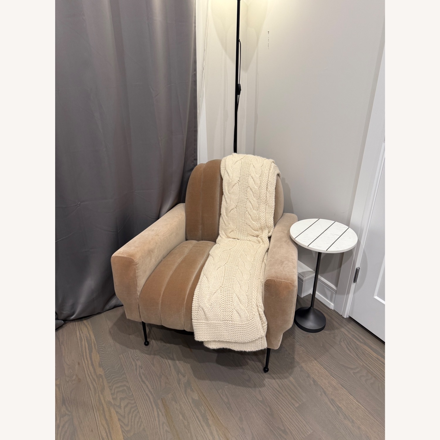 CB2 Ardis Natural Velvet Accent Chair - image-2