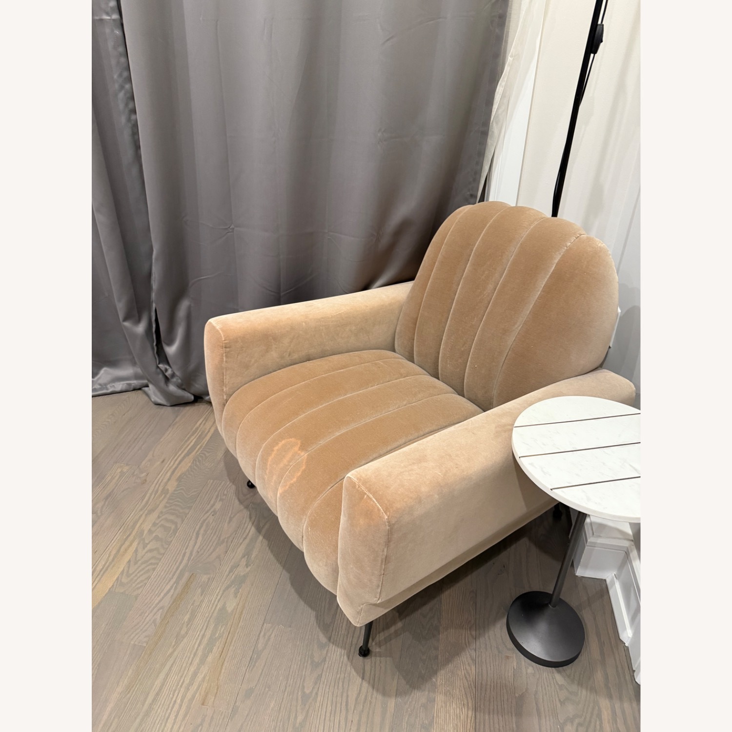 CB2 Ardis Natural Velvet Accent Chair - image-3