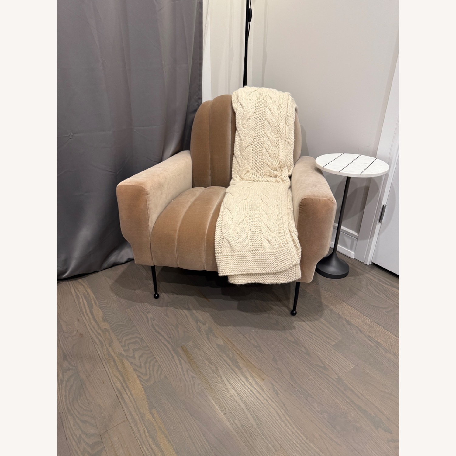 CB2 Ardis Natural Velvet Accent Chair - image-5