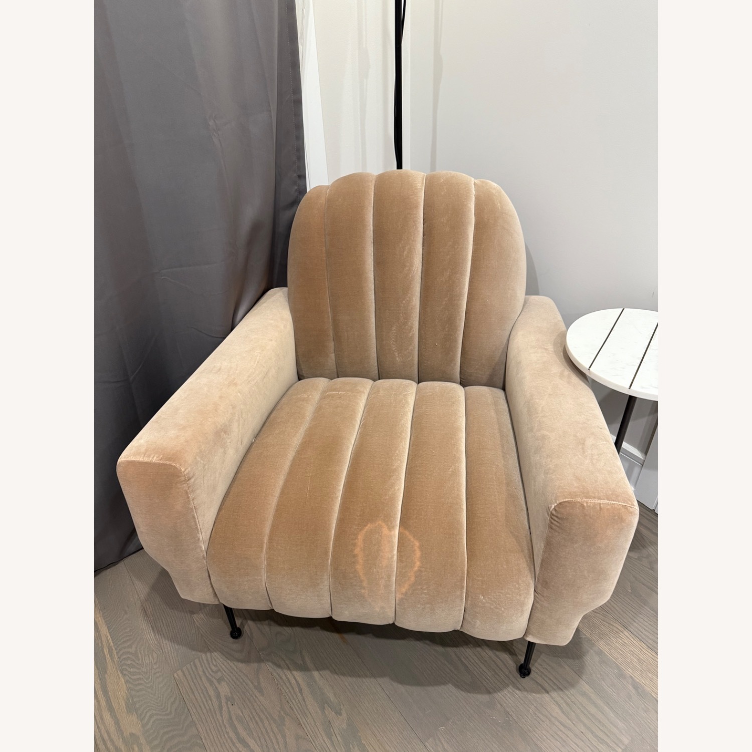 CB2 Ardis Natural Velvet Accent Chair - image-6