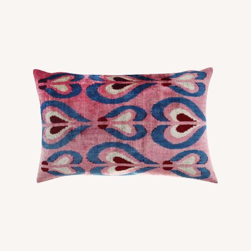 Used 3 Decorative Pink & Blue Pillow Bundle for sale on AptDeco