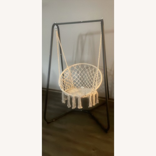 Used Outdoor Swing With Stand (Beige) for sale on AptDeco