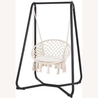 Outdoor Swing With Stand (Beige)