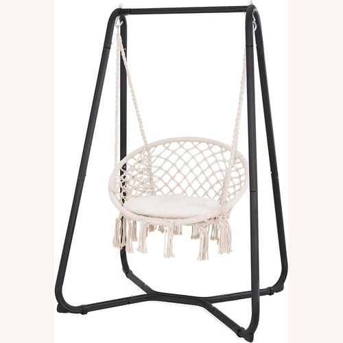 Used Outdoor Swing With Stand (Beige) for sale on AptDeco