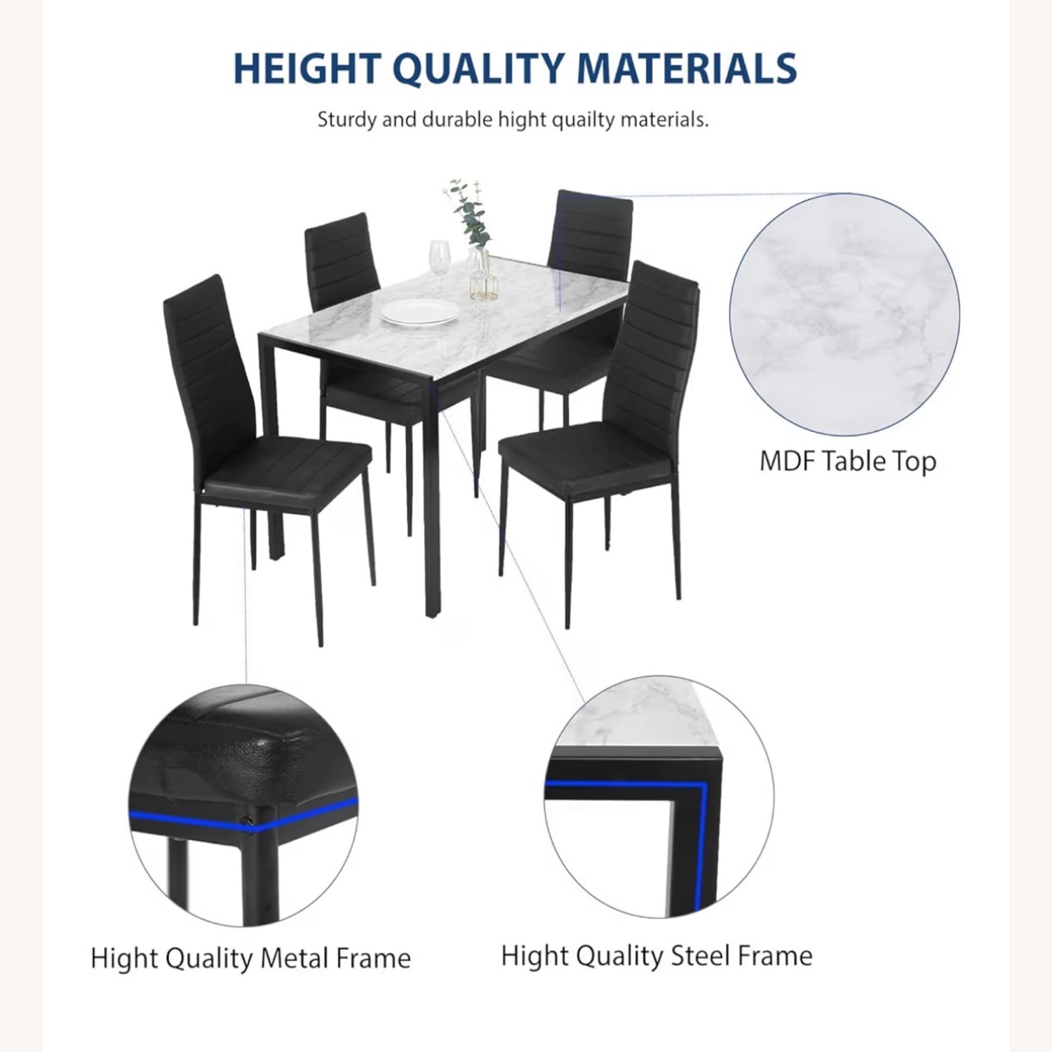 Dinner Table With 4 Chairs - image-3