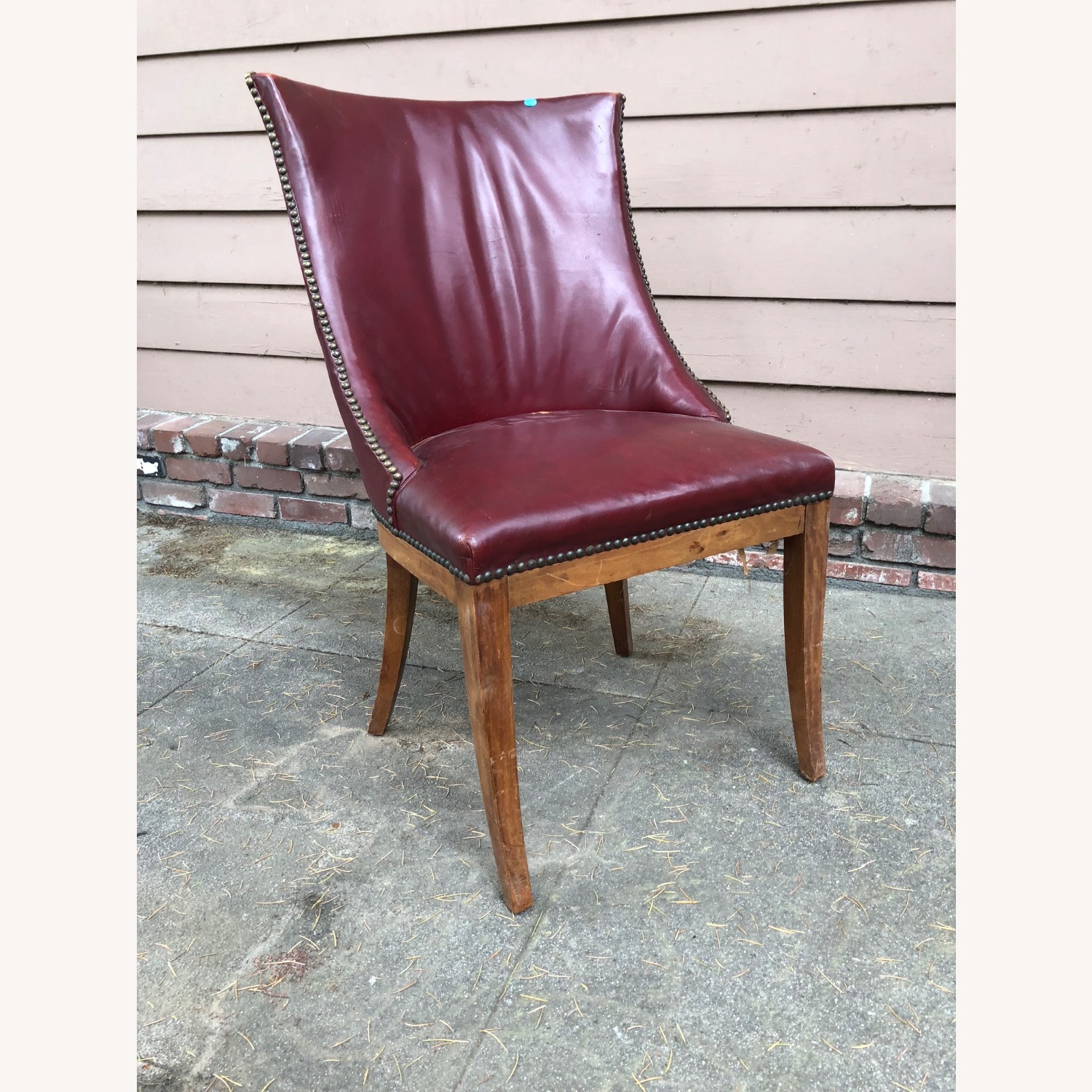 Vintage/Antique Red Leather Accent Chairs - image-0