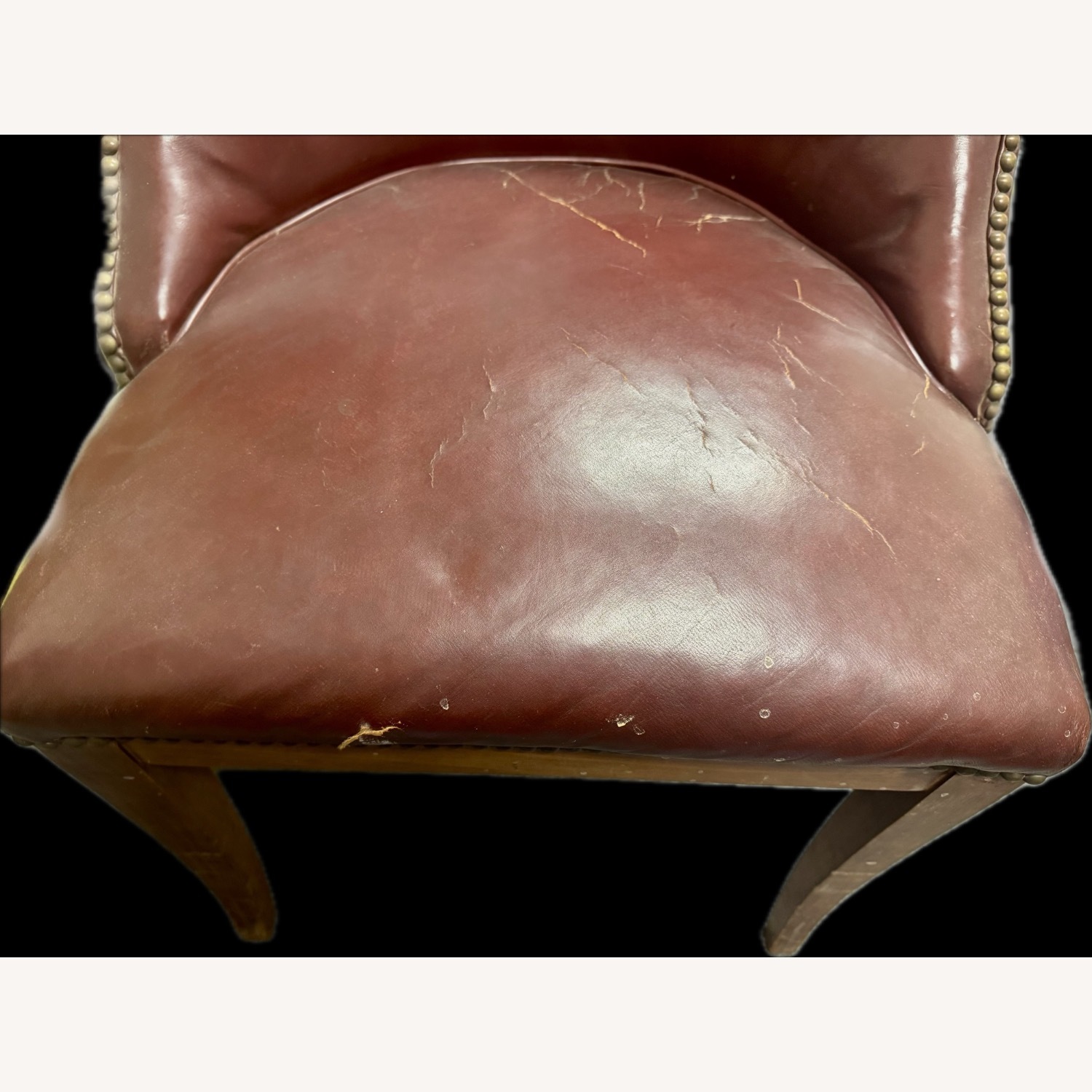 Vintage/Antique Red Leather Accent Chairs - image-5