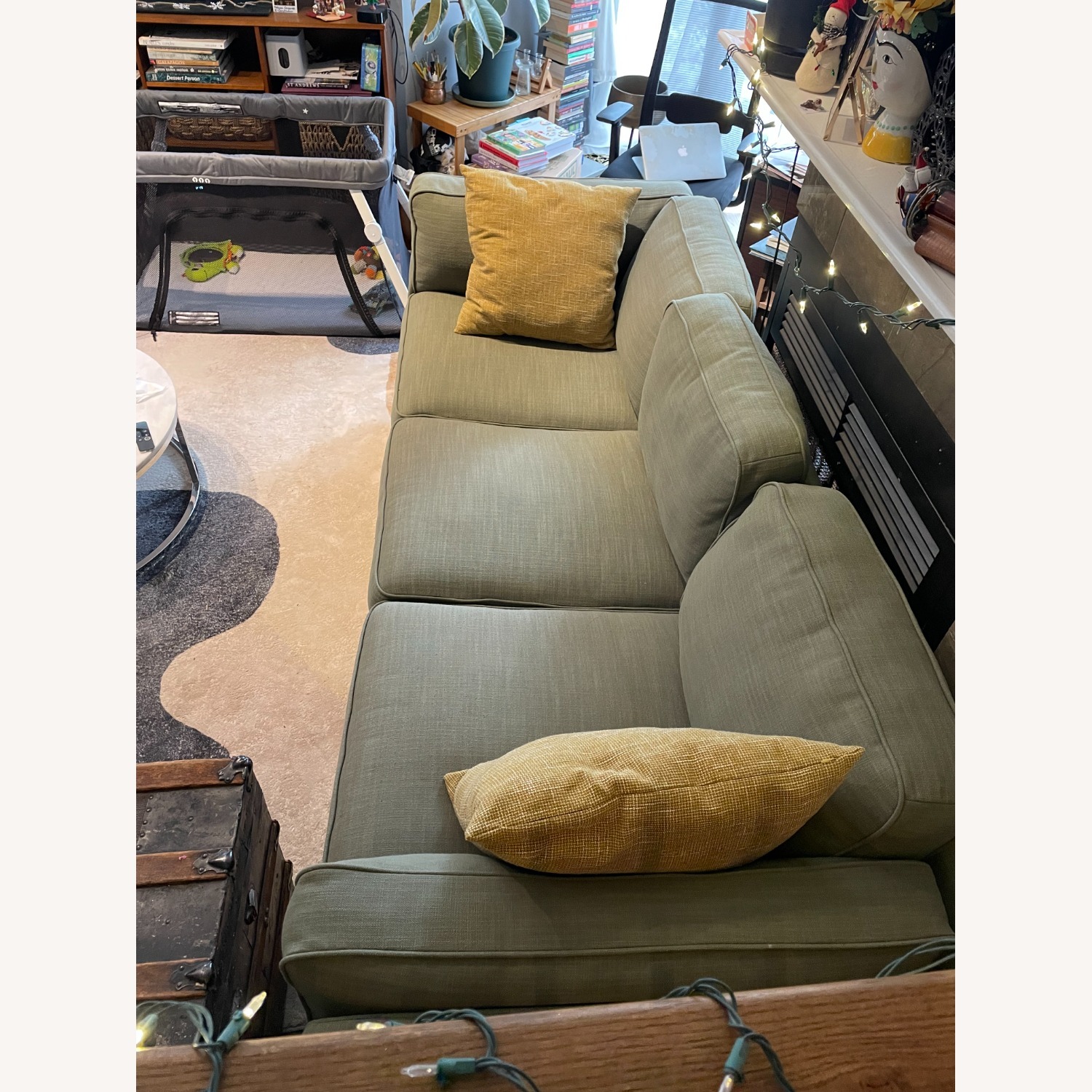 Article Timber Green Fabric 3+ Seater Sofa - image-3