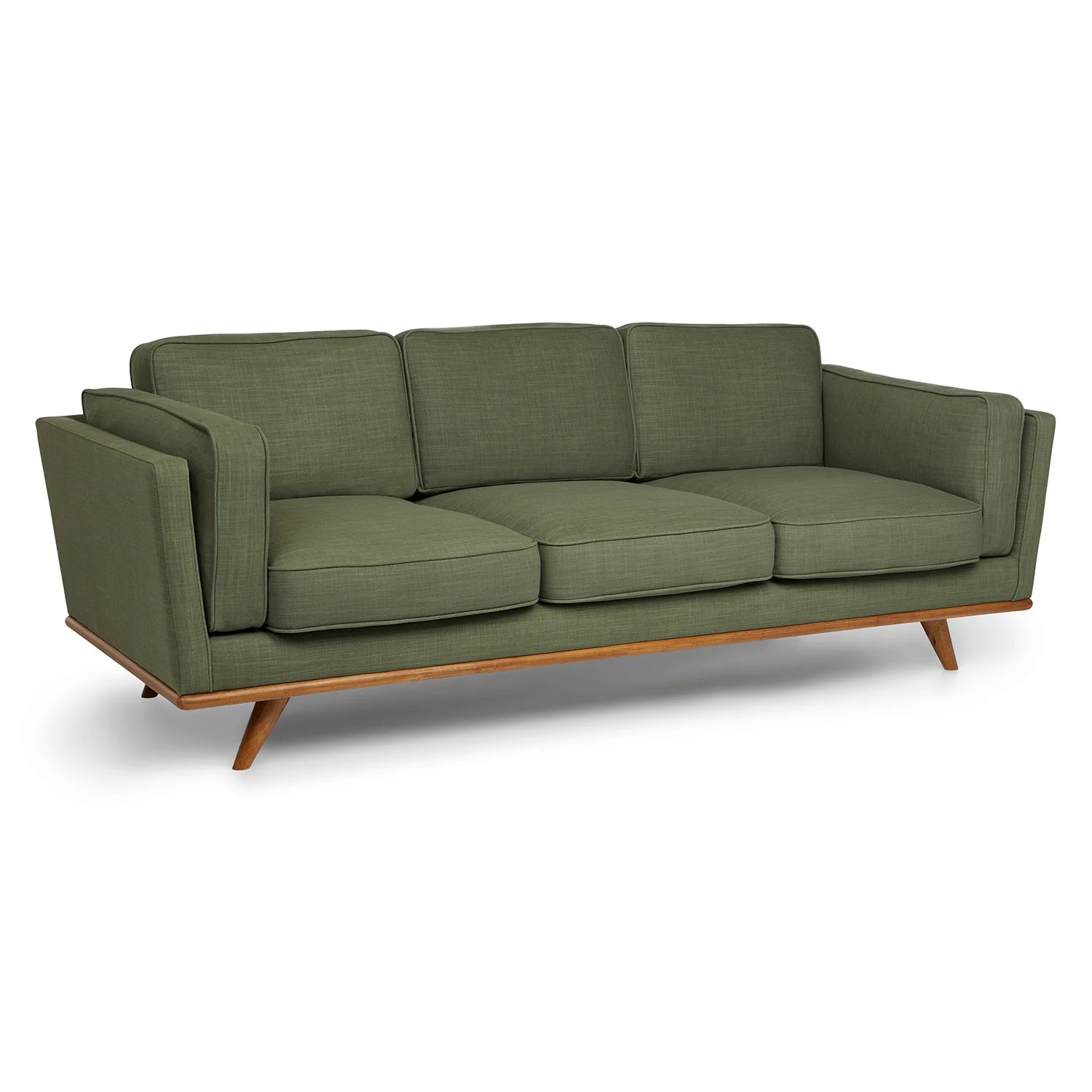 Article Timber Green Fabric 3+ Seater Sofa - image-0