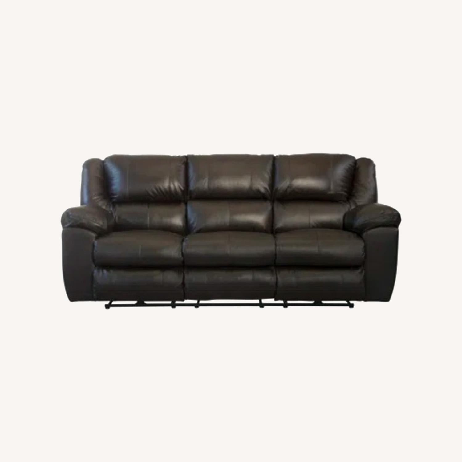 Faux Leather Sleeper Sofa - image-6
